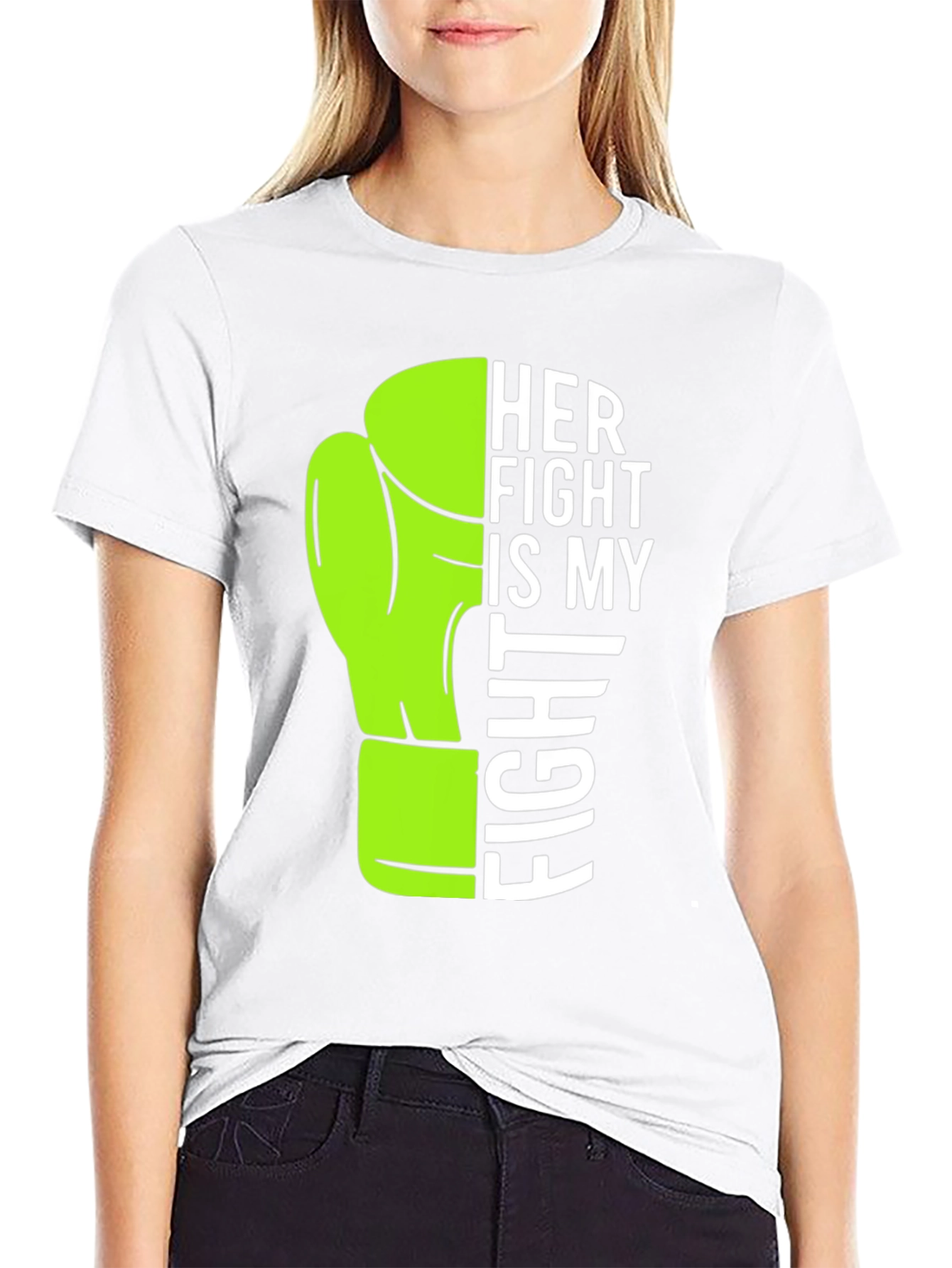 Black Her Fight is My Fight T-Shirt Boxing Glove view 9