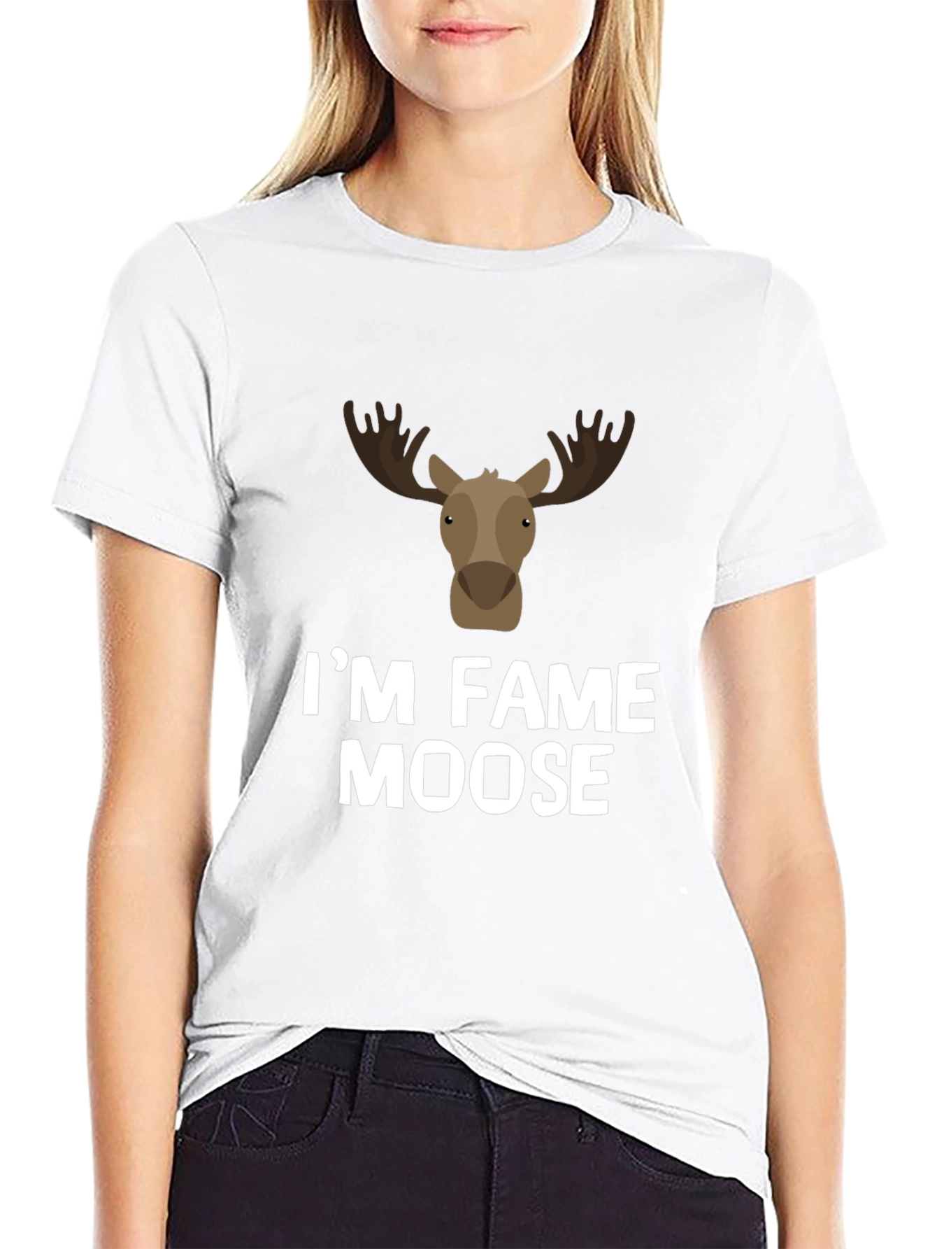 Black I'm Fame Moose Graphic T-Shirt view 9