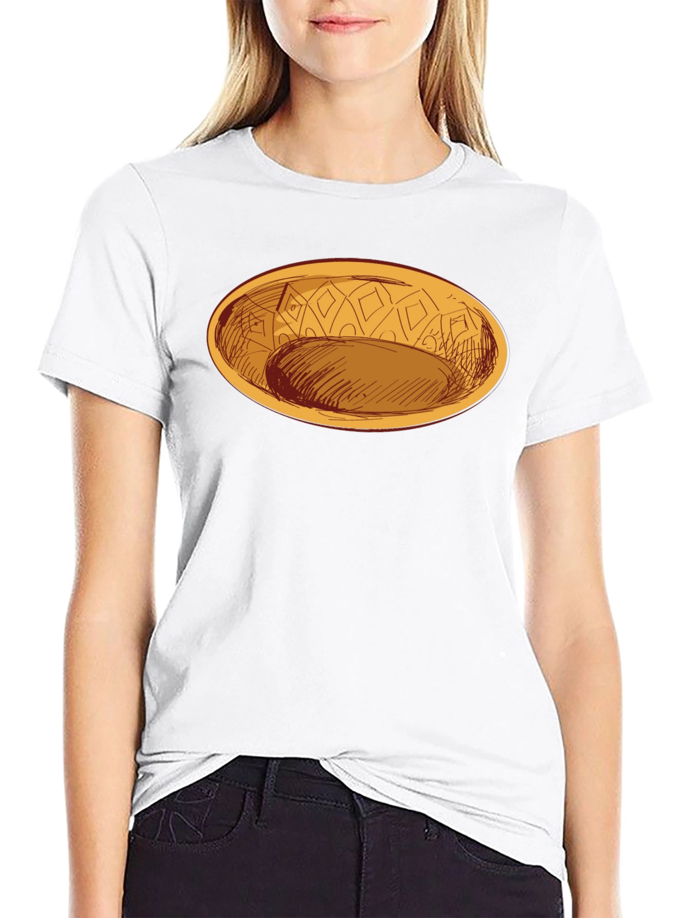 Black Oval Dish Graphic Tee - Modern Style view 9