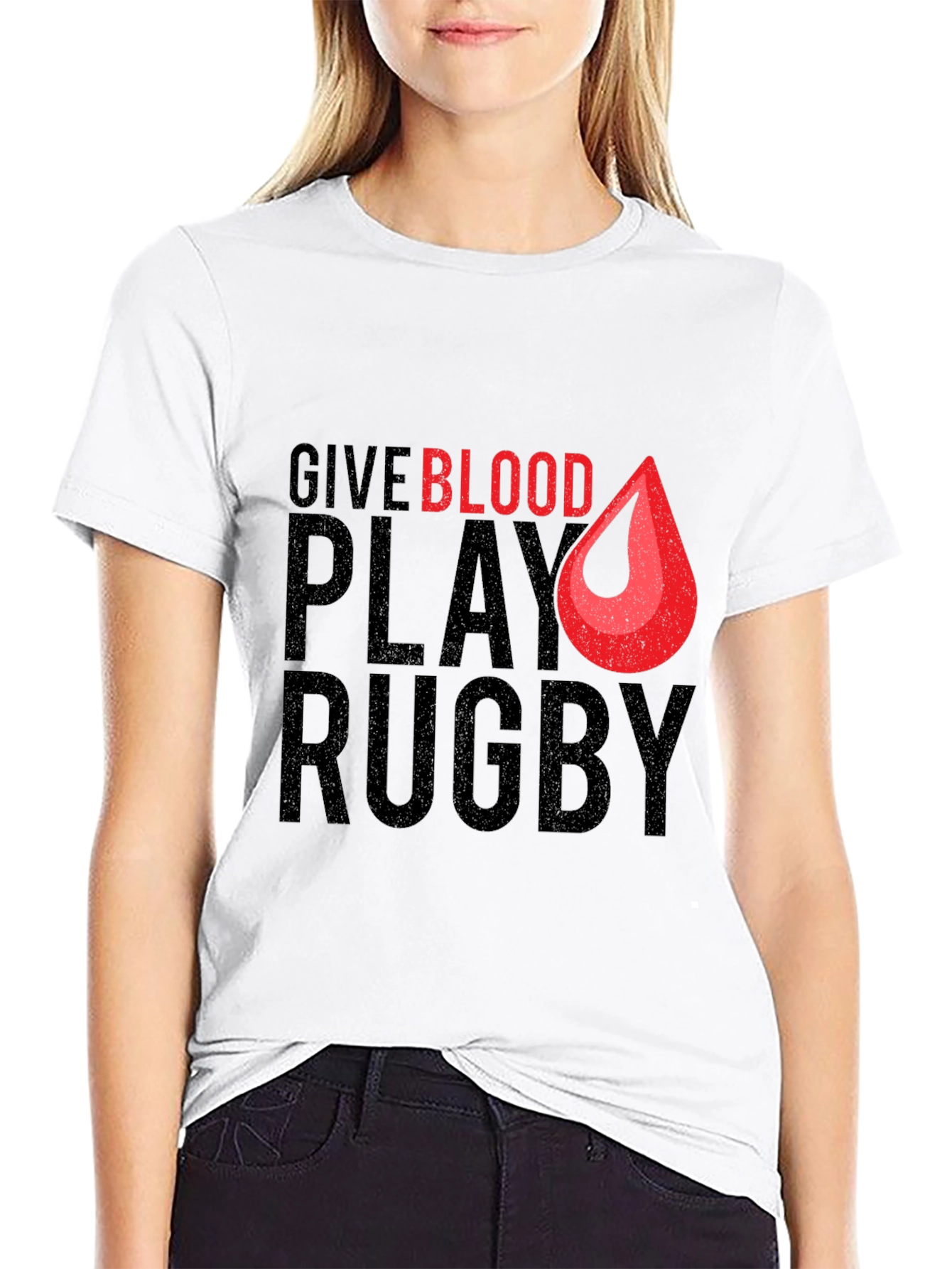 Give Blood Play Rugby Graphic T-Shirt - 9