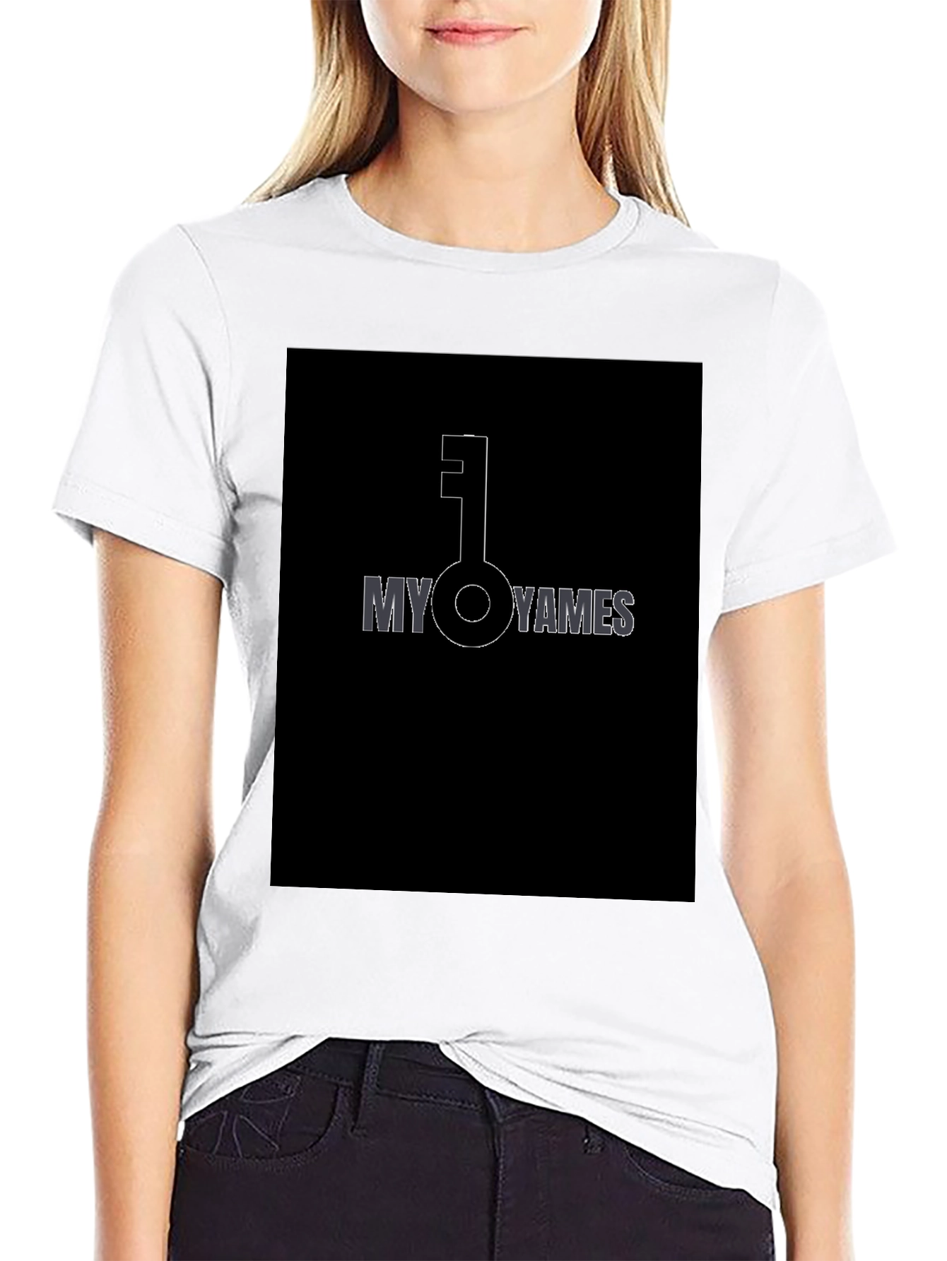 Black My Key Yames Black Graphic T-Shirt view 9