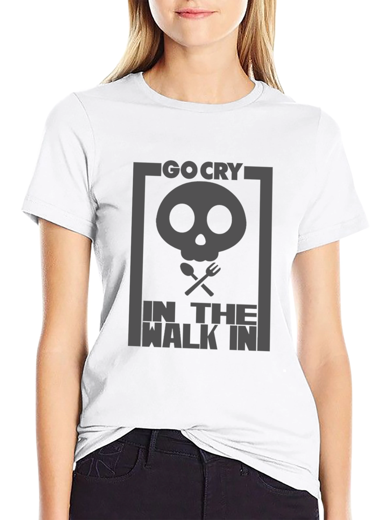 Black Go Cry In The Walk In Black Graphic Tee view 9