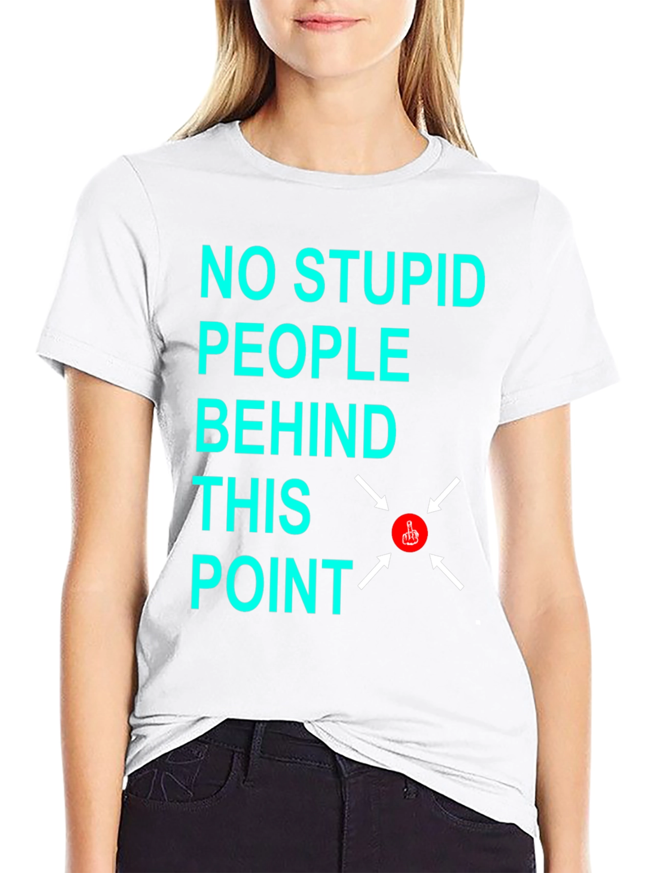 Black No Stupid People Graphic T-Shirt view 9