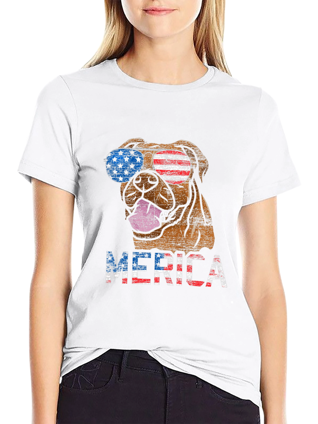 Black Patriotic Dog Graphic T-Shirt view 9