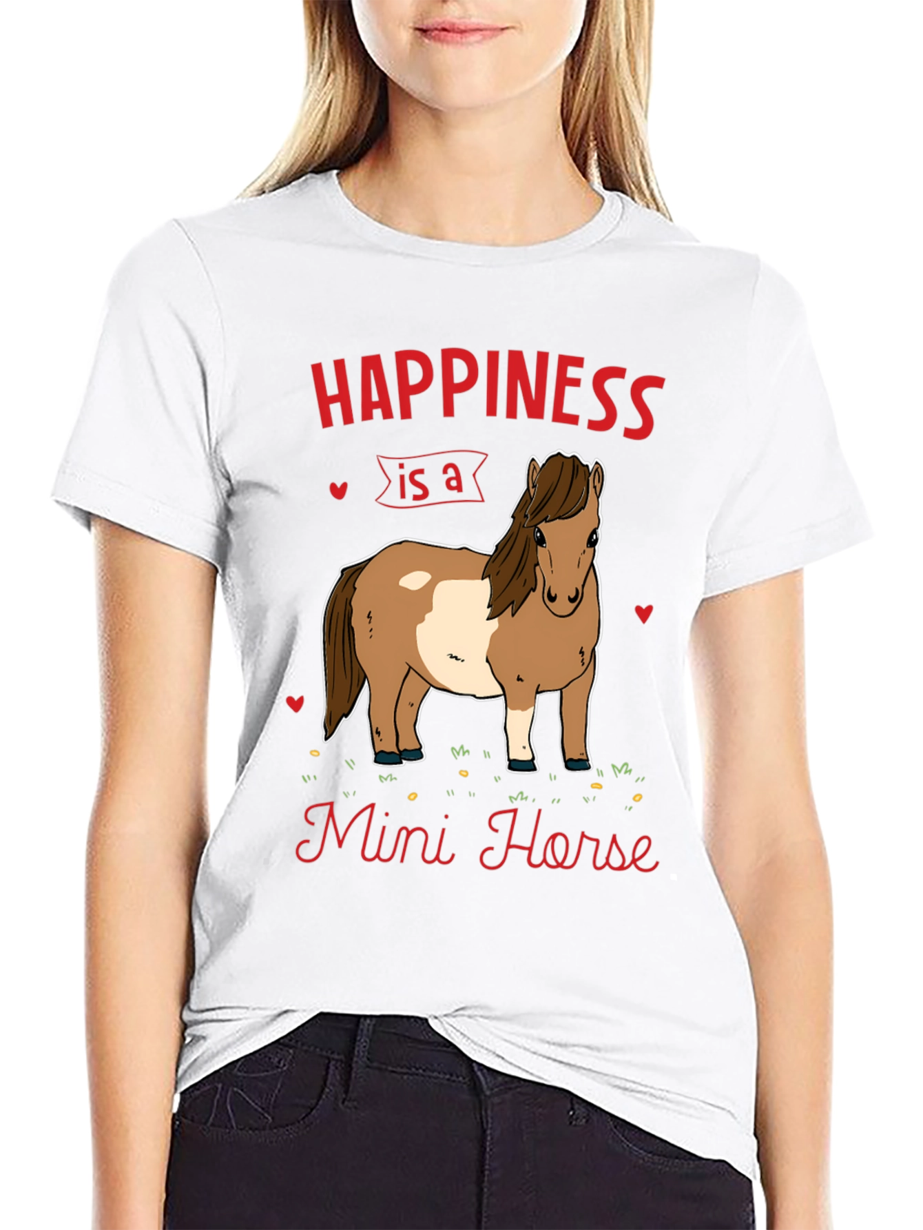 Black Happiness Mini Horse T-Shirt view 9