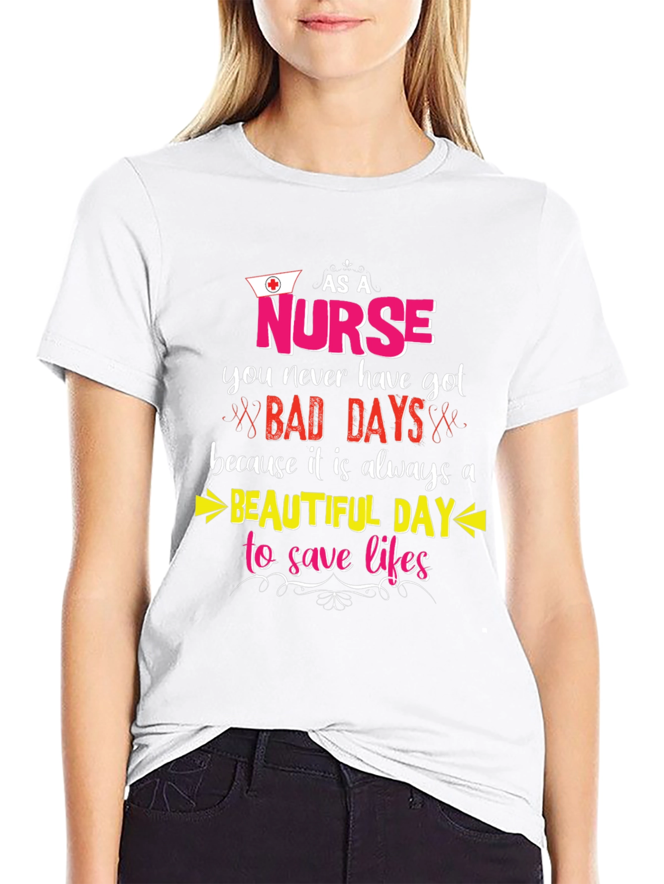 Black Nurse T-Shirt: Beautiful Day to Save Lives view 9