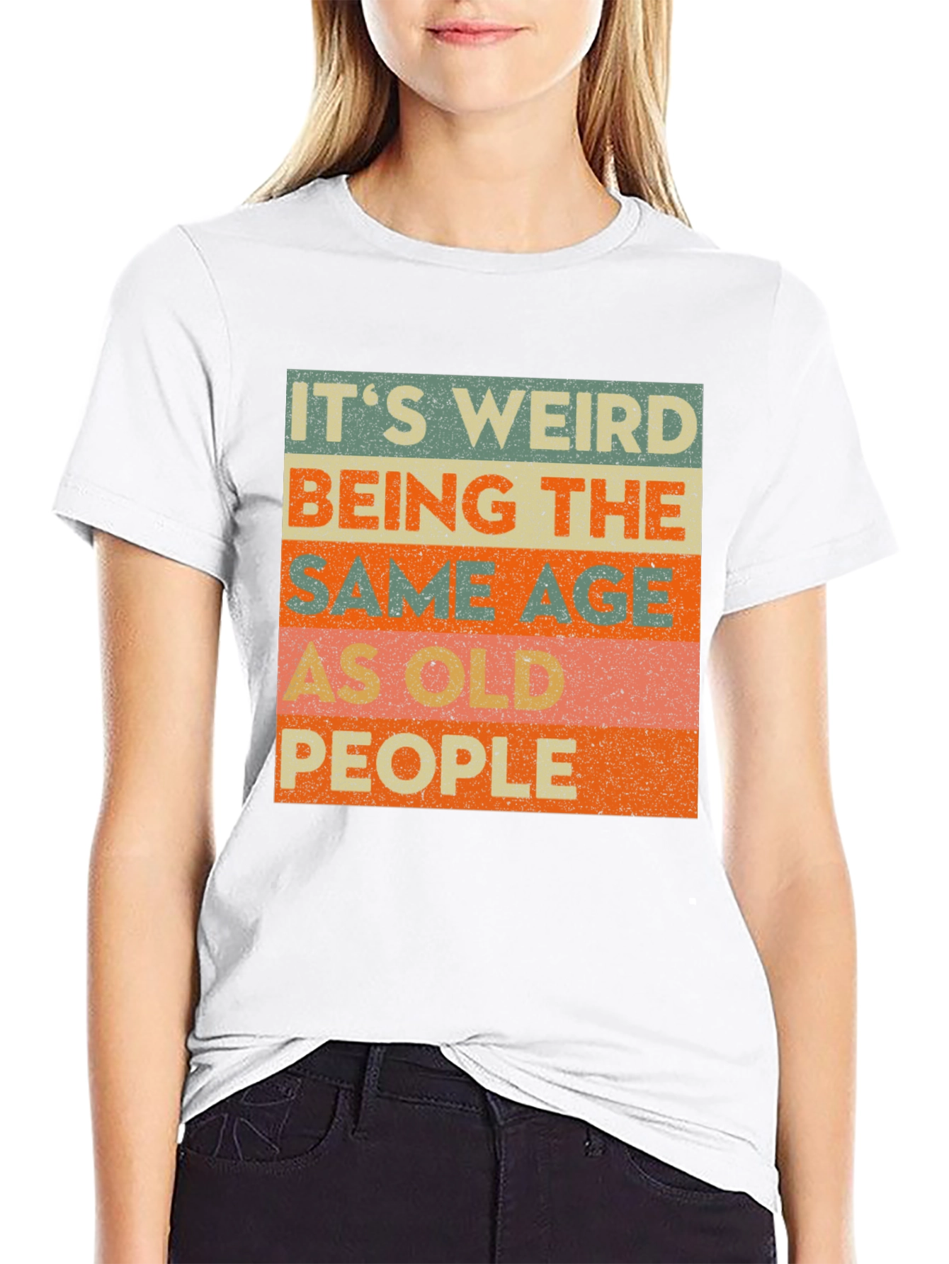 Black Funny Old People T-Shirt, Novelty Humor Tee view 9