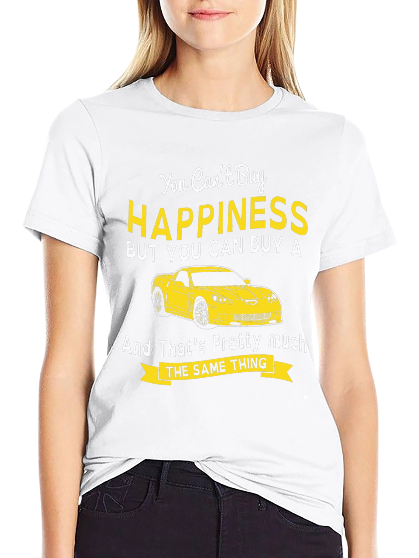 Black Happiness Car Graphic T-Shirt view 9