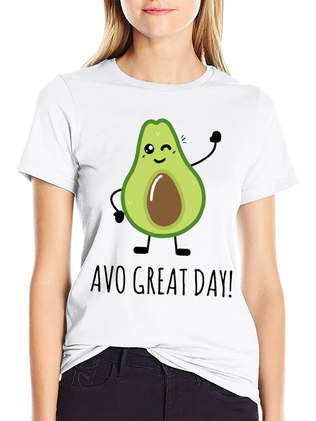 Black Avo Great Day T-Shirt - Cute Avocado Graphic Tee view 9