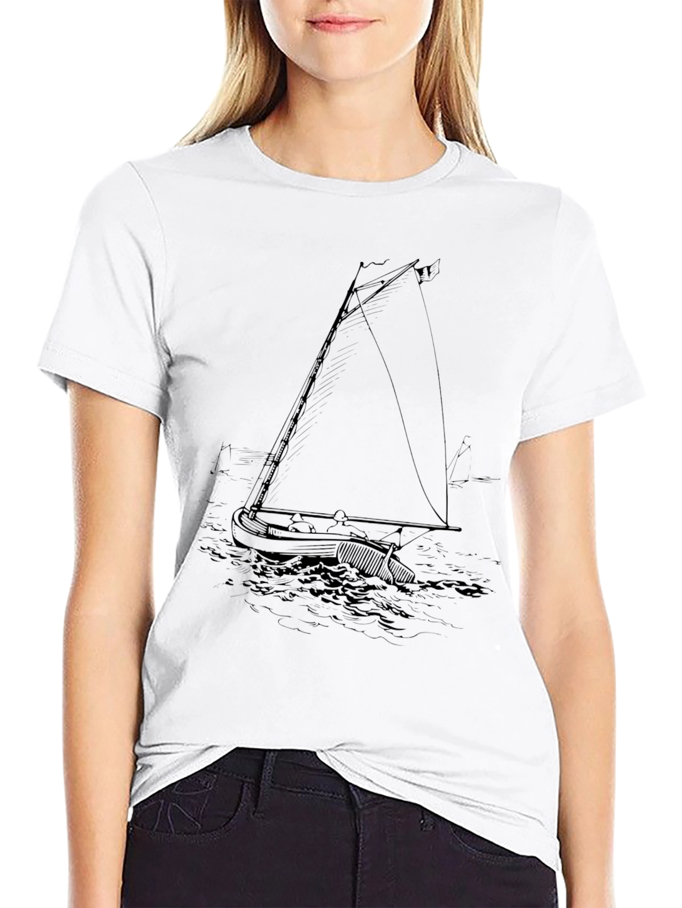 Black Nautical Sketch Tee - Black view 9