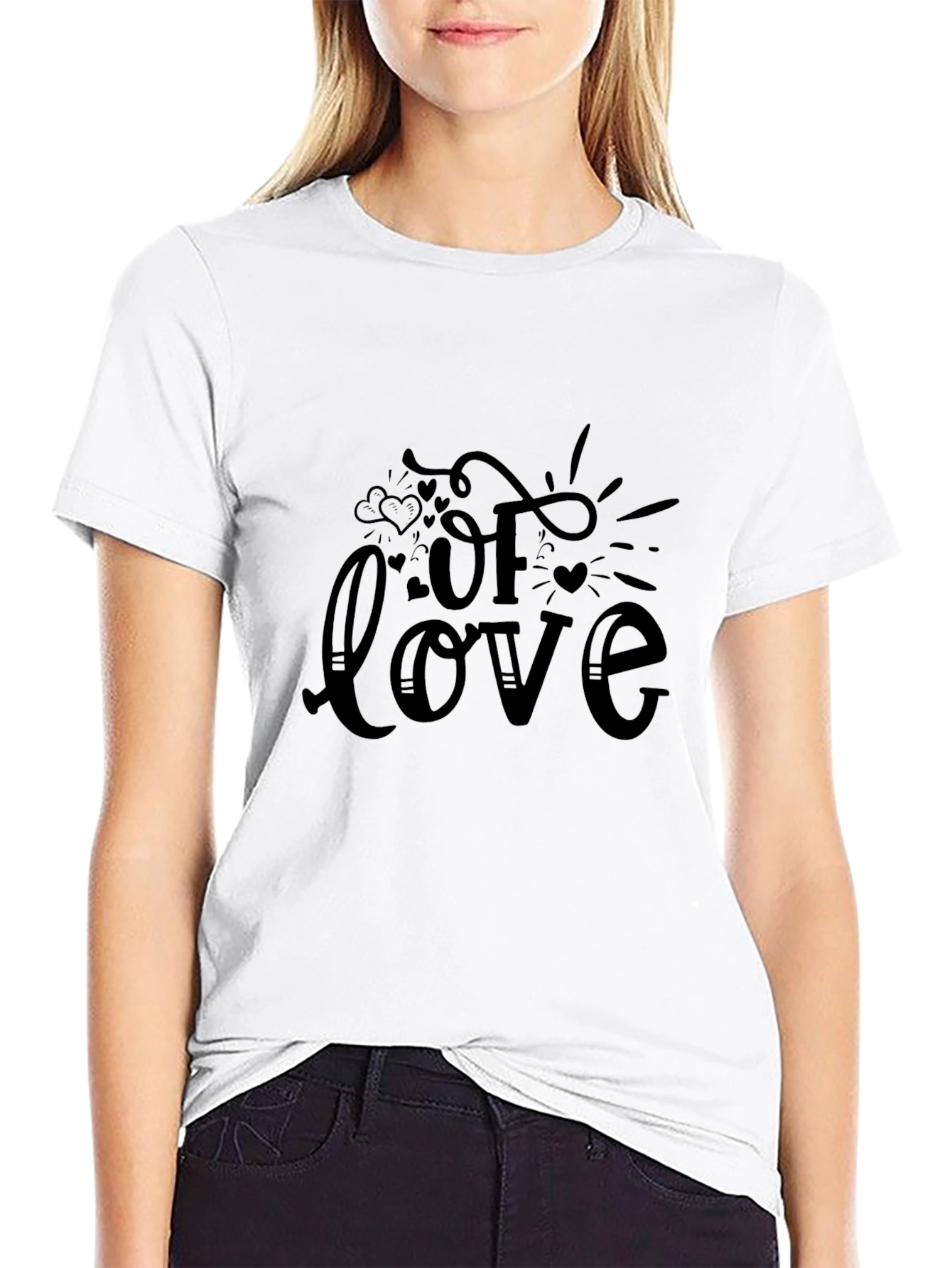 Black Of Love Graphic Tee - Stylish Black Cotton T-Shirt view 9