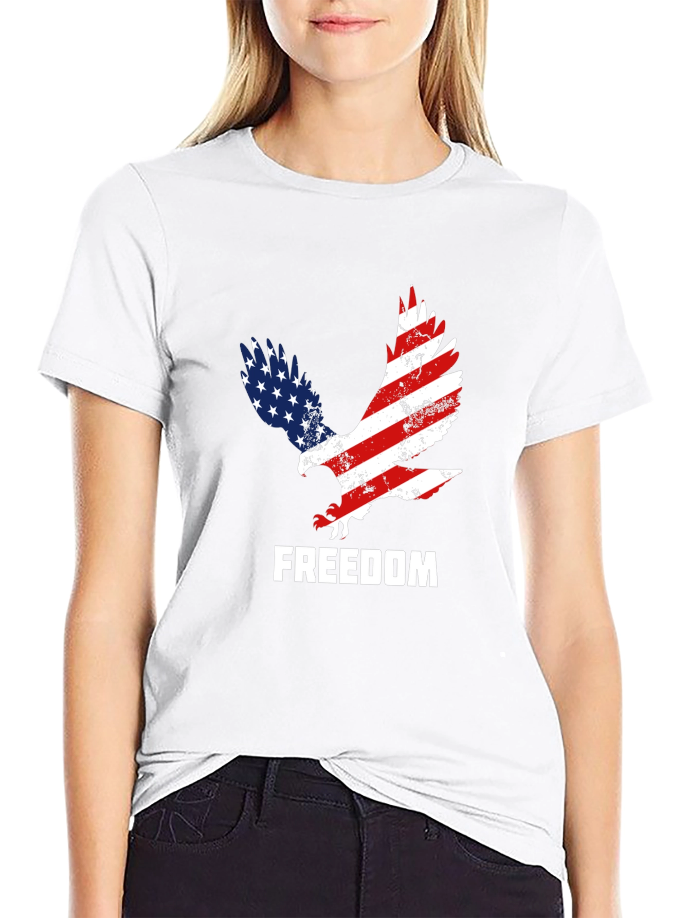 Black American Freedom Eagle Graphic Tee view 9