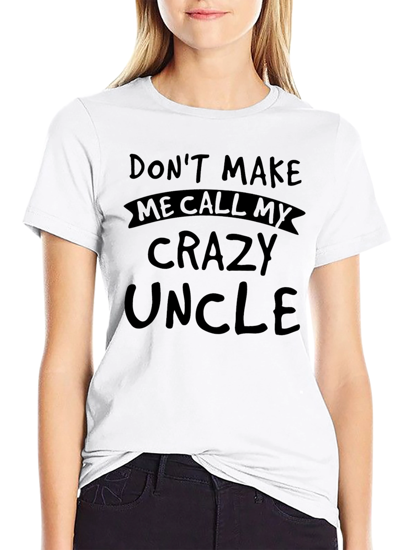 Black Crazy Uncle Graphic T-Shirt - Funny Novelty Tee view 9
