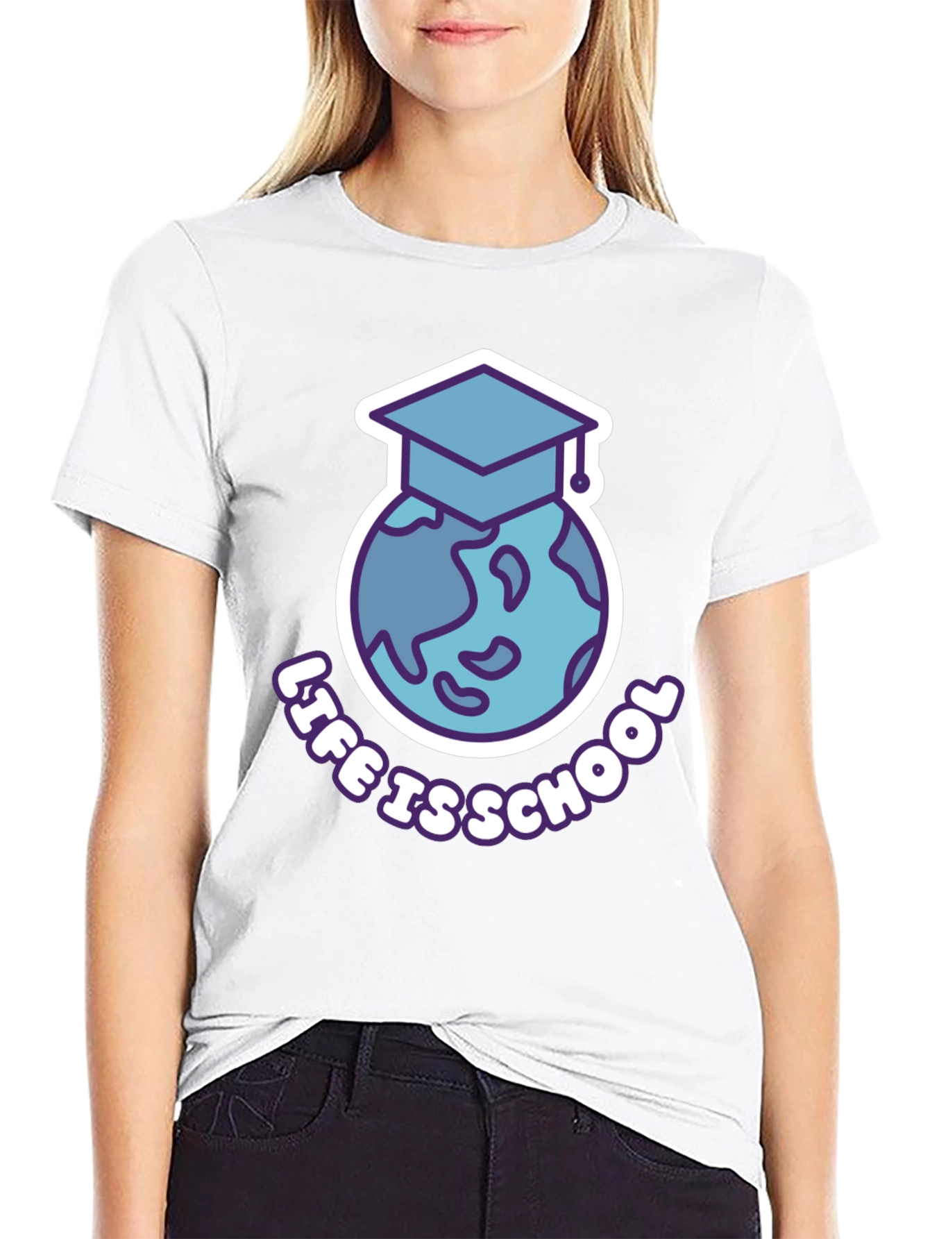 Black Life is School T-Shirt - Graduation Earth Design view 9