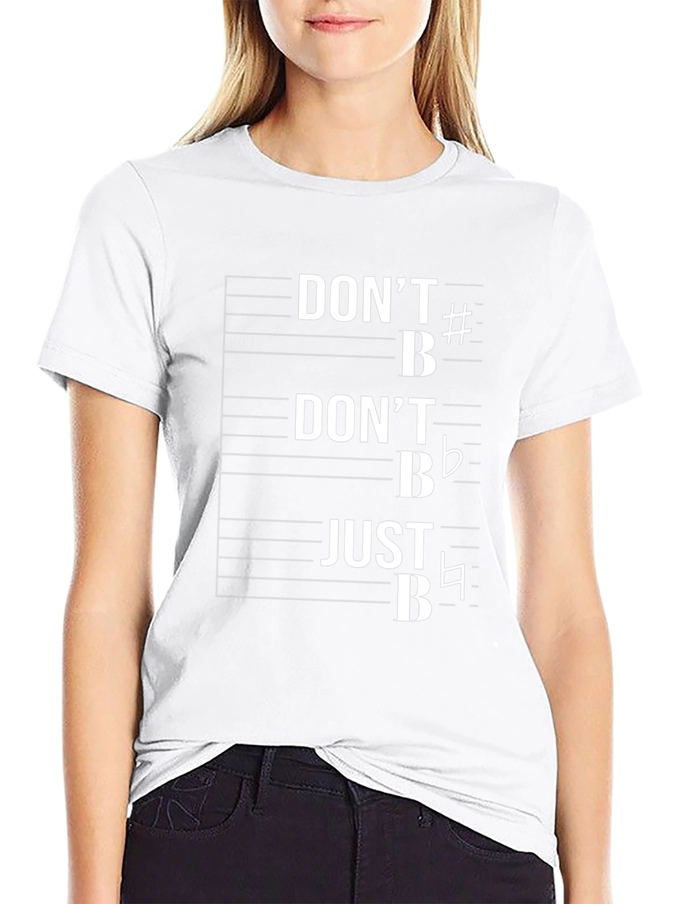 Black Music Pun T-Shirt: Don't B Sharp, Don't B Flat, Just B Natural view 9