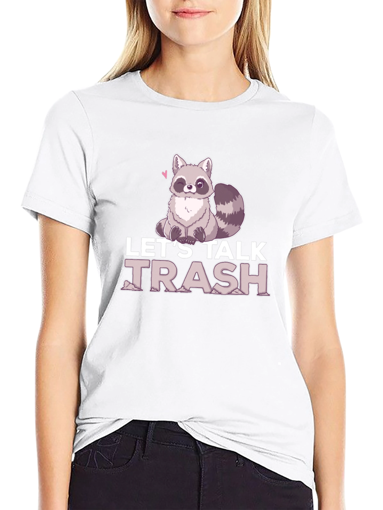 Black Let's Talk Trash Raccoon Graphic T-Shirt view 9