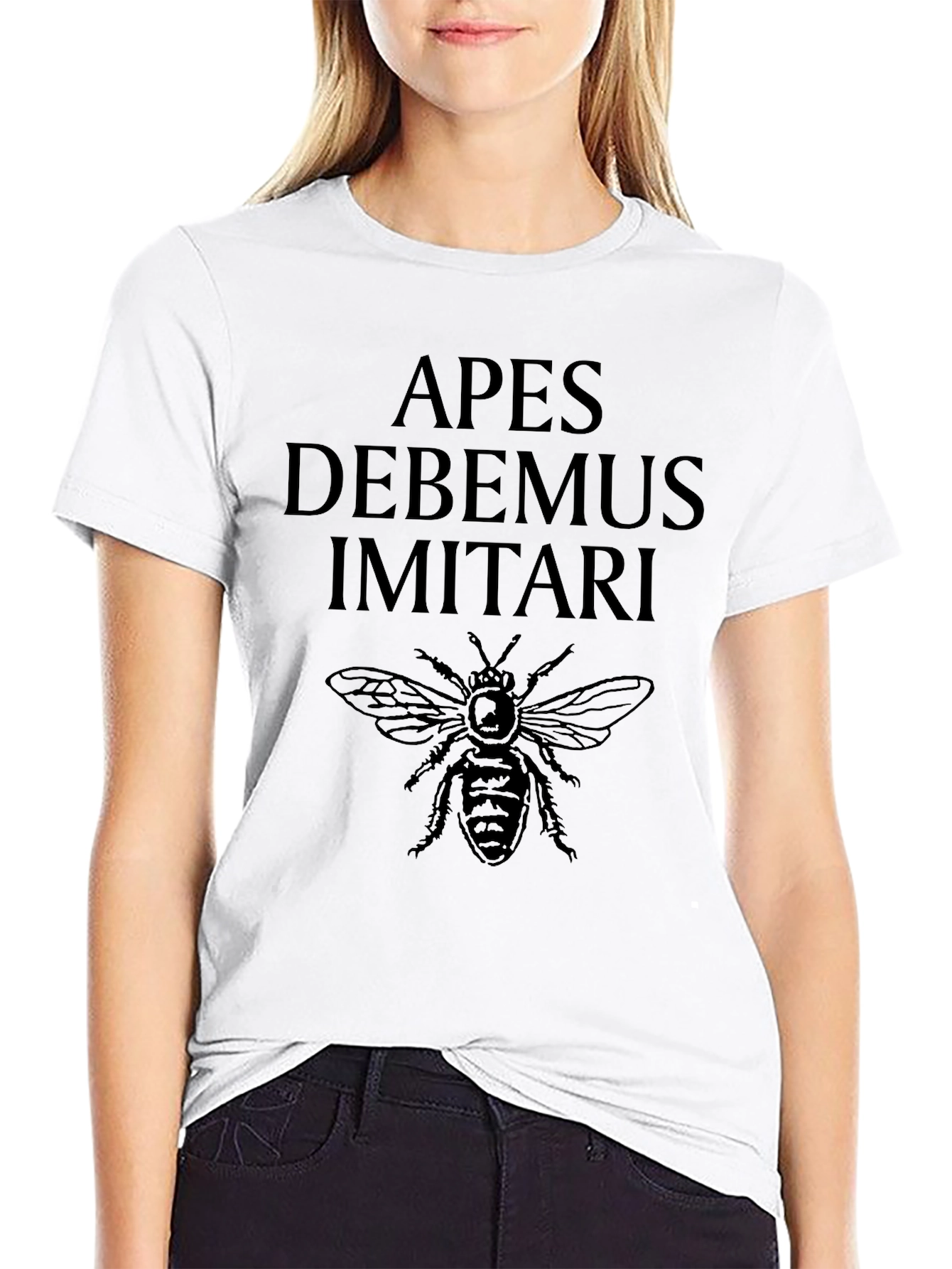 Black Apes Debemus Imitari Bee Graphic Tee - Black view 9