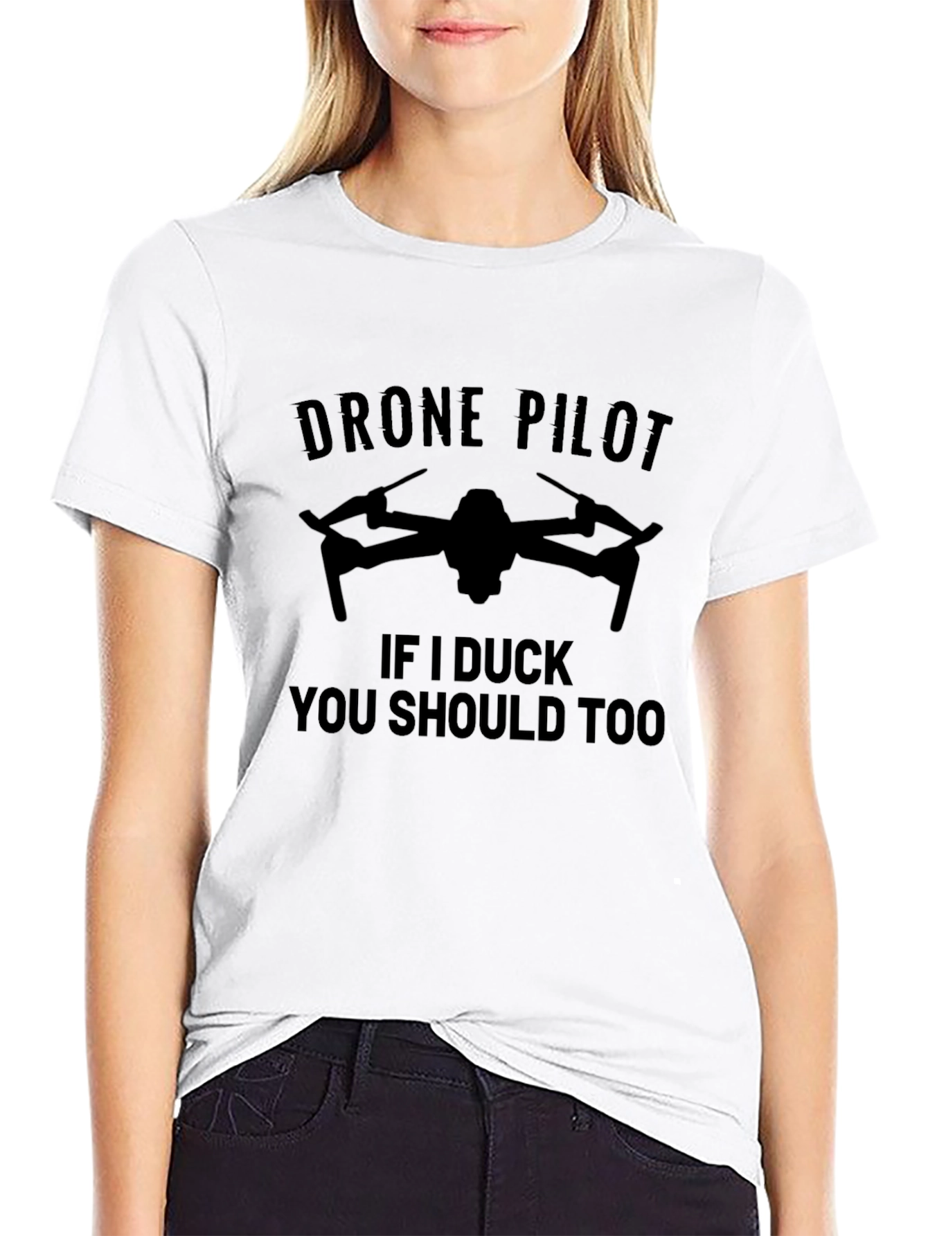 Black Drone Pilot Novelty Graphic T-Shirt view 9