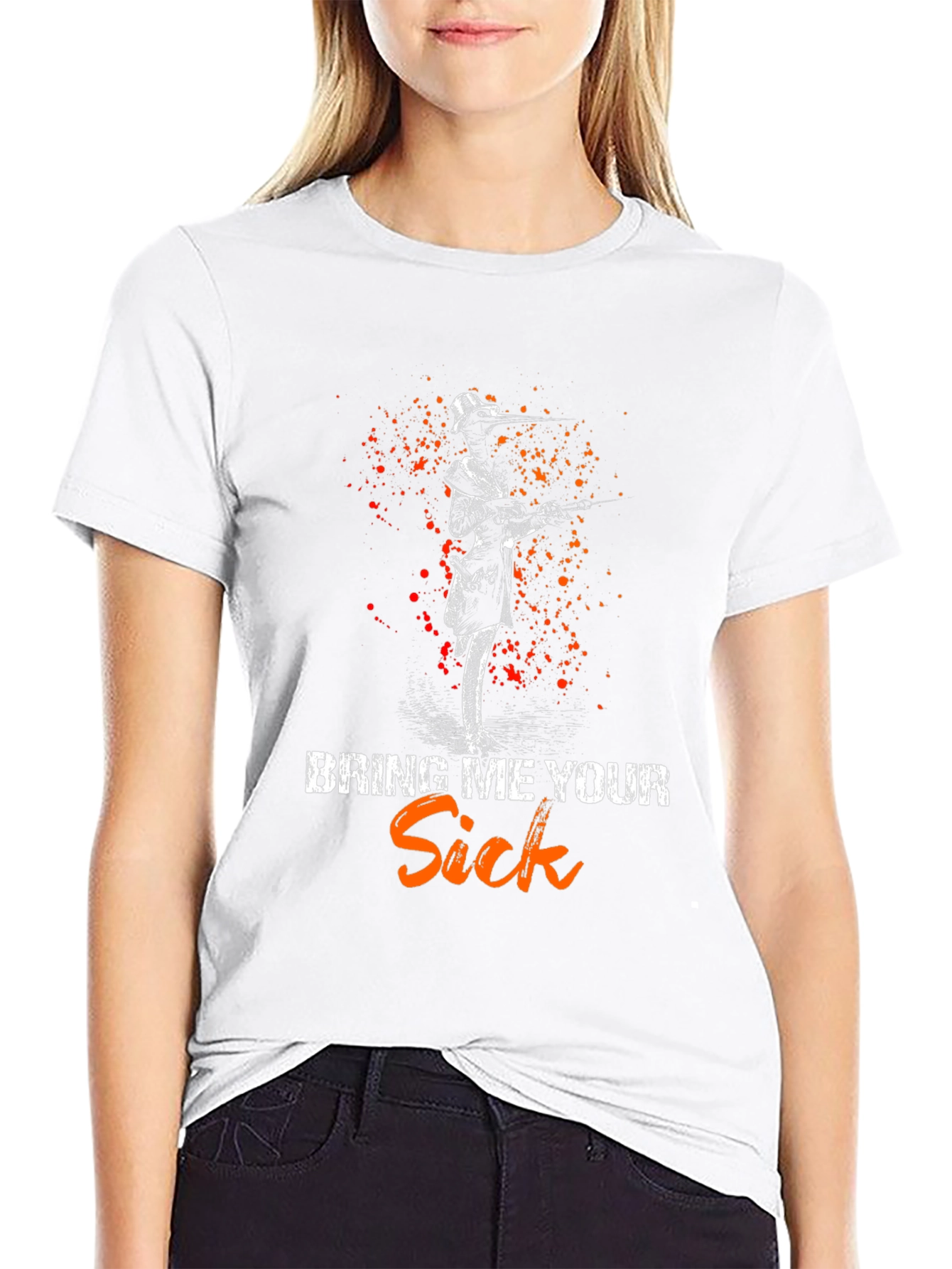 Black Bring Me Your Sick T-Shirt - Plague Doctor Tee view 9