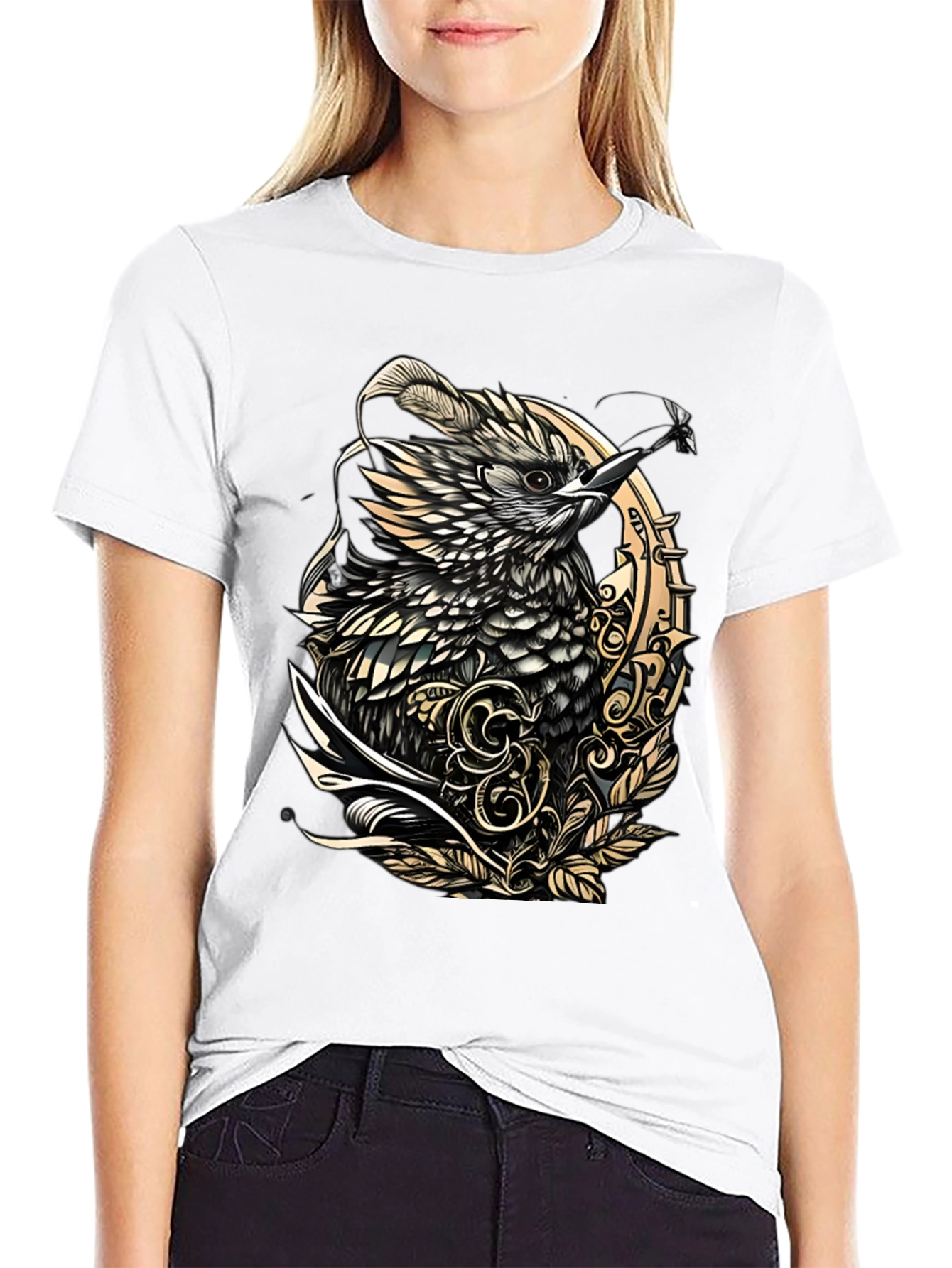 Black Bird Graphic Tee - Unique Design view 9