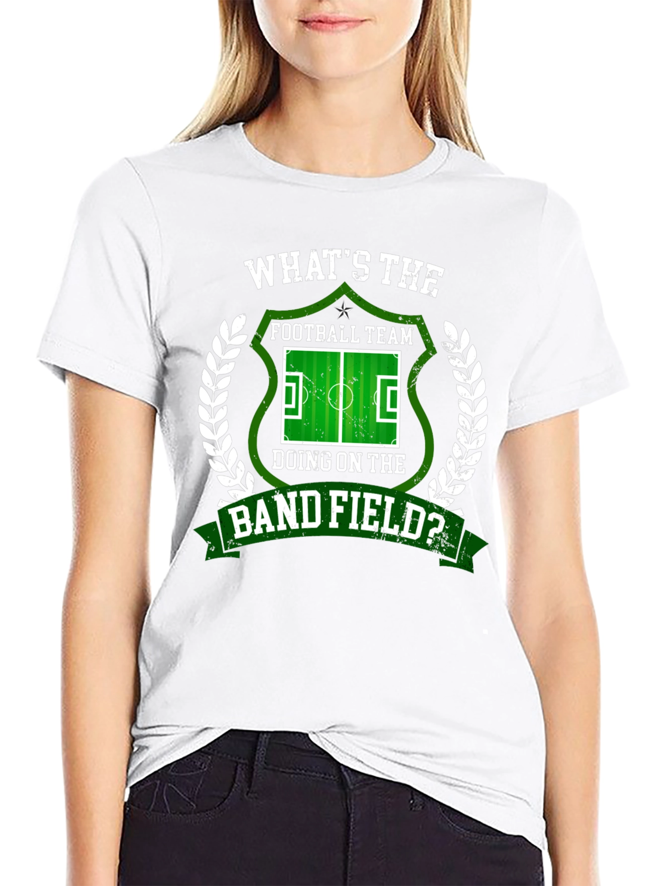Black Funny Football Band Field Graphic T-Shirt view 9