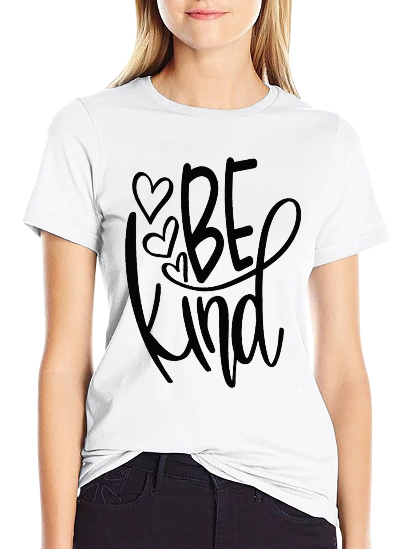 Black Be Kind Graphic Tee - Trendy Casual Shirt view 9