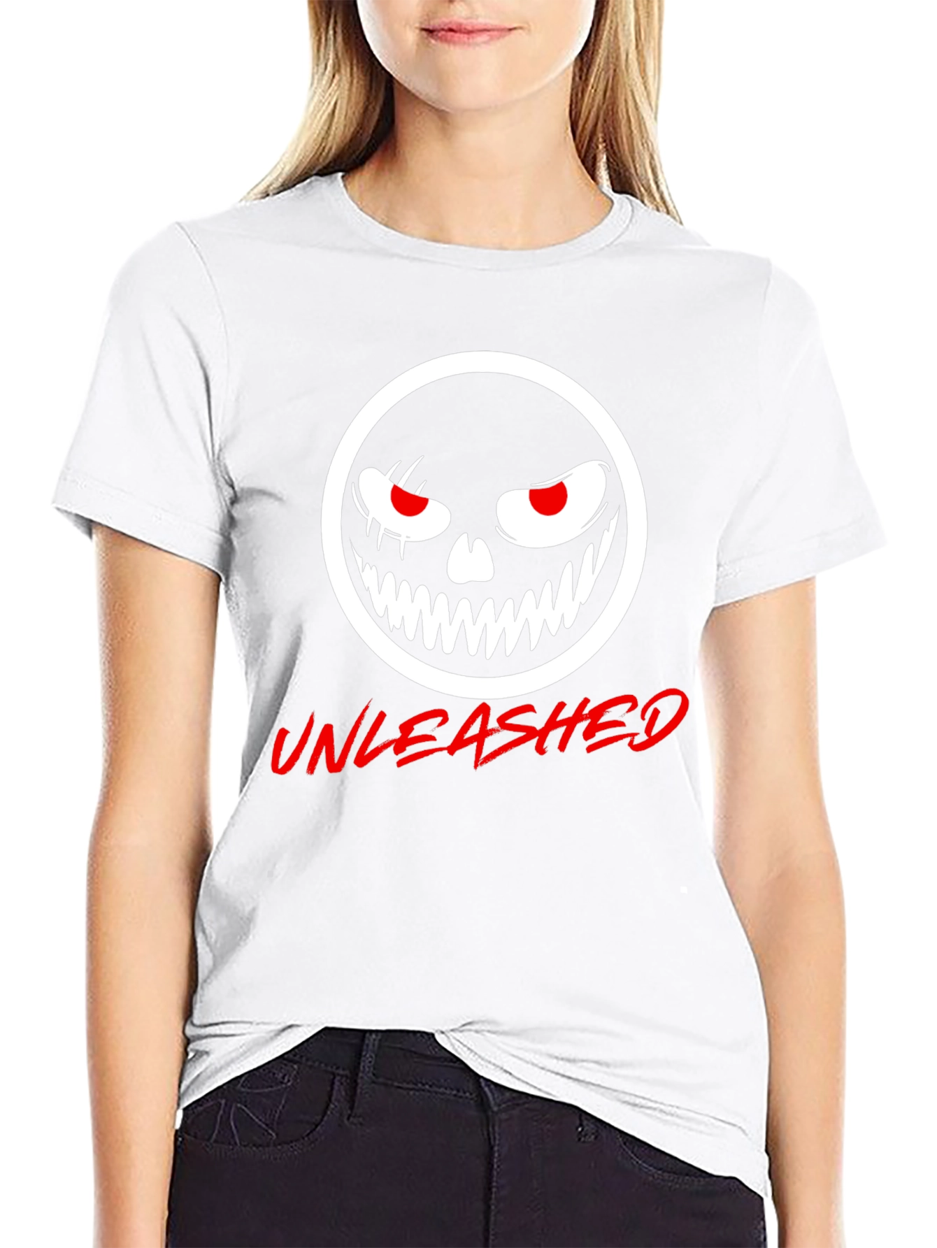 Black Unleashed Graphic Tee - Black Cotton T-Shirt view 9