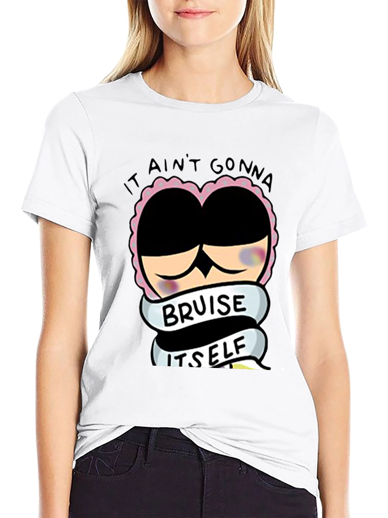 Black Funny Bruise Itself T-Shirt view 9