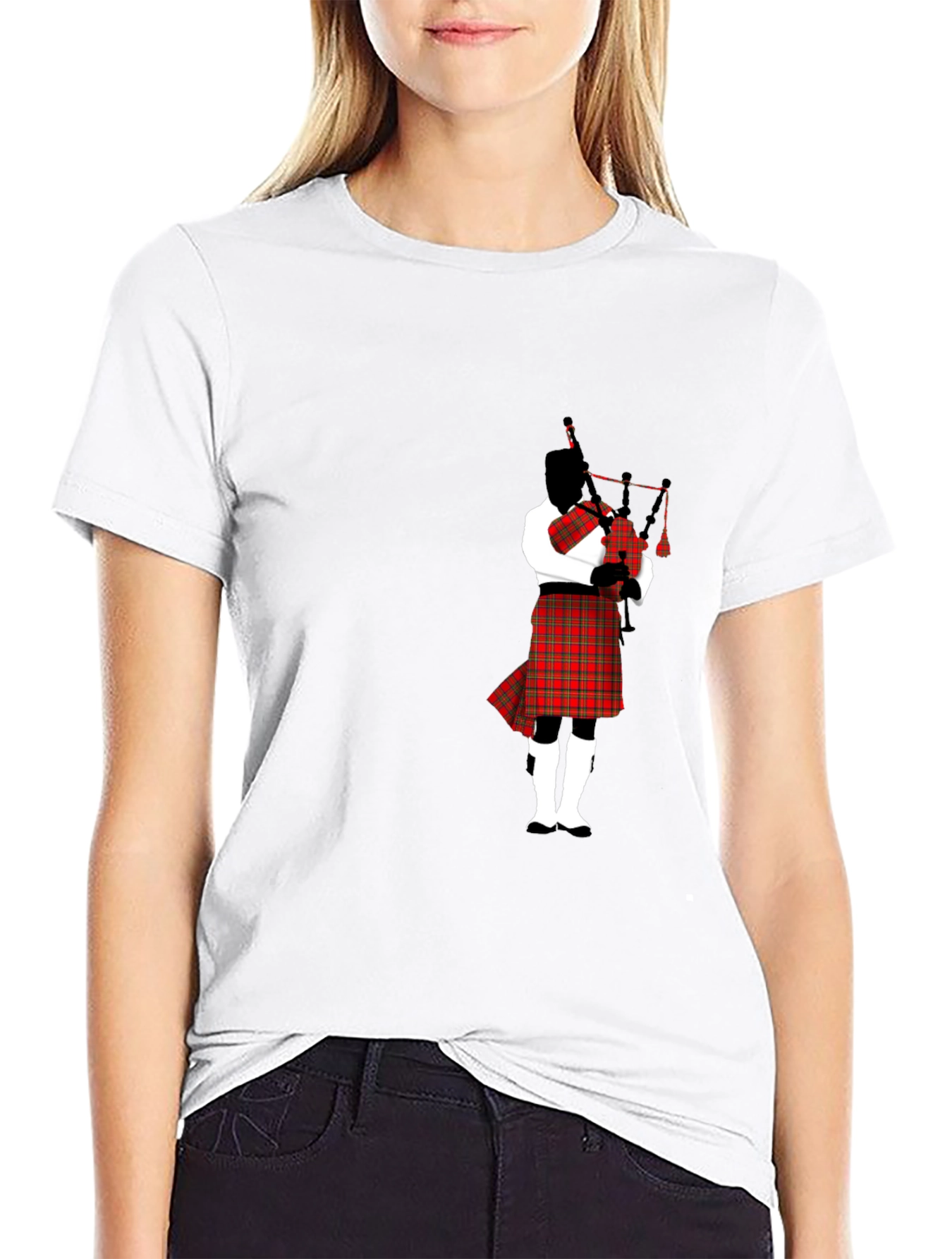 Black Bagpipe Player Black T-Shirt view 9