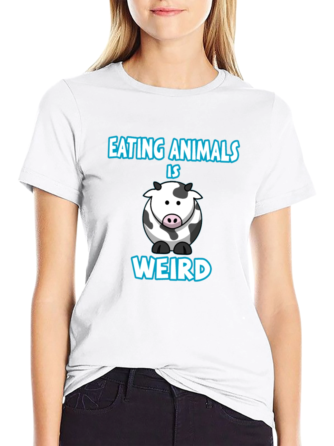 Black Eating Animals Is Weird T-Shirt view 9