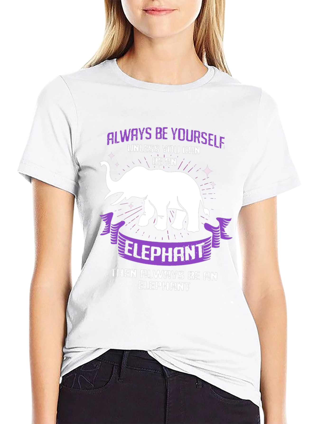 Black Always Be Yourself Elephant T-Shirt view 9