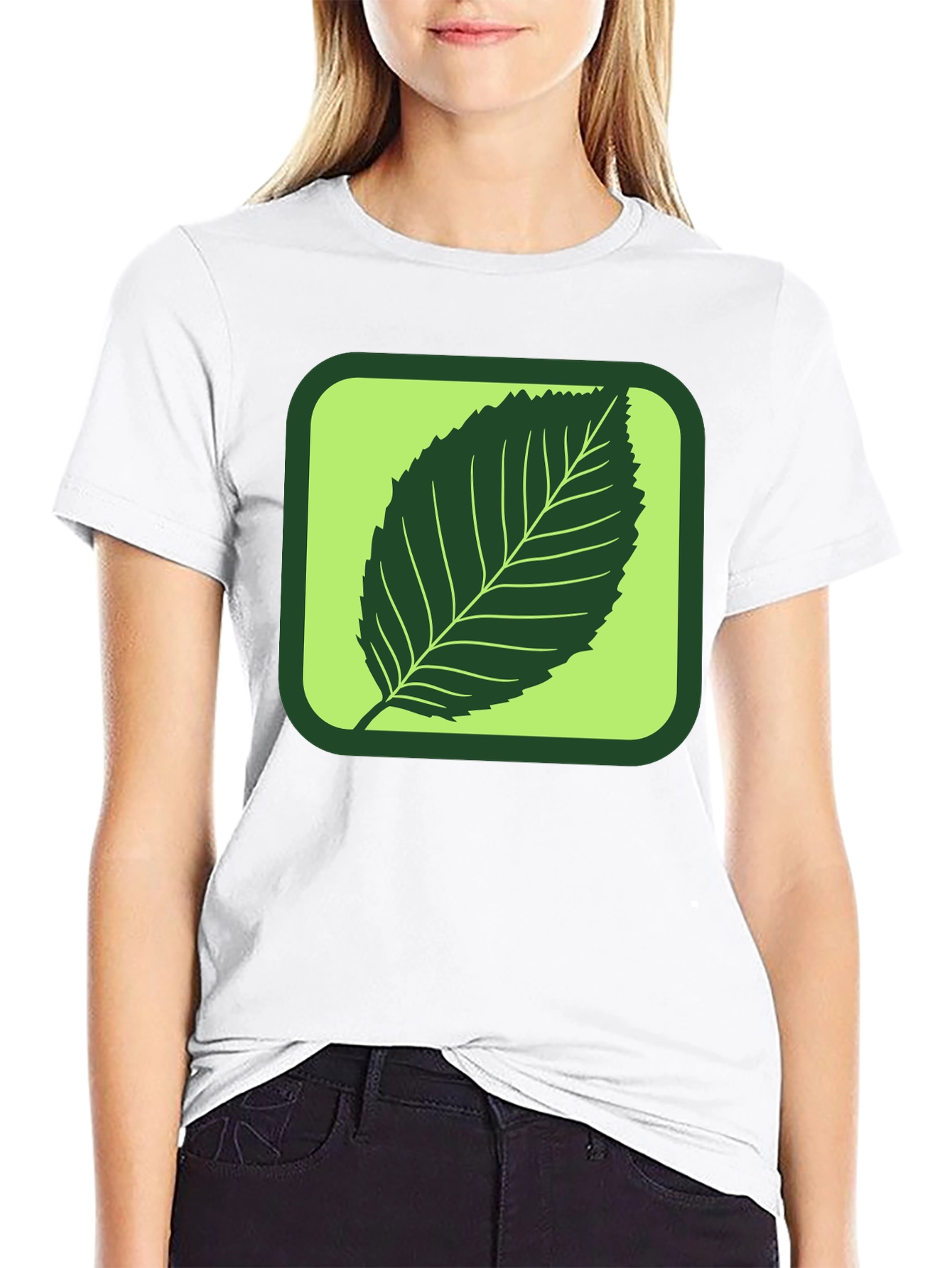 Black Leaf Graphic Tee - Nature Inspired Style view 9