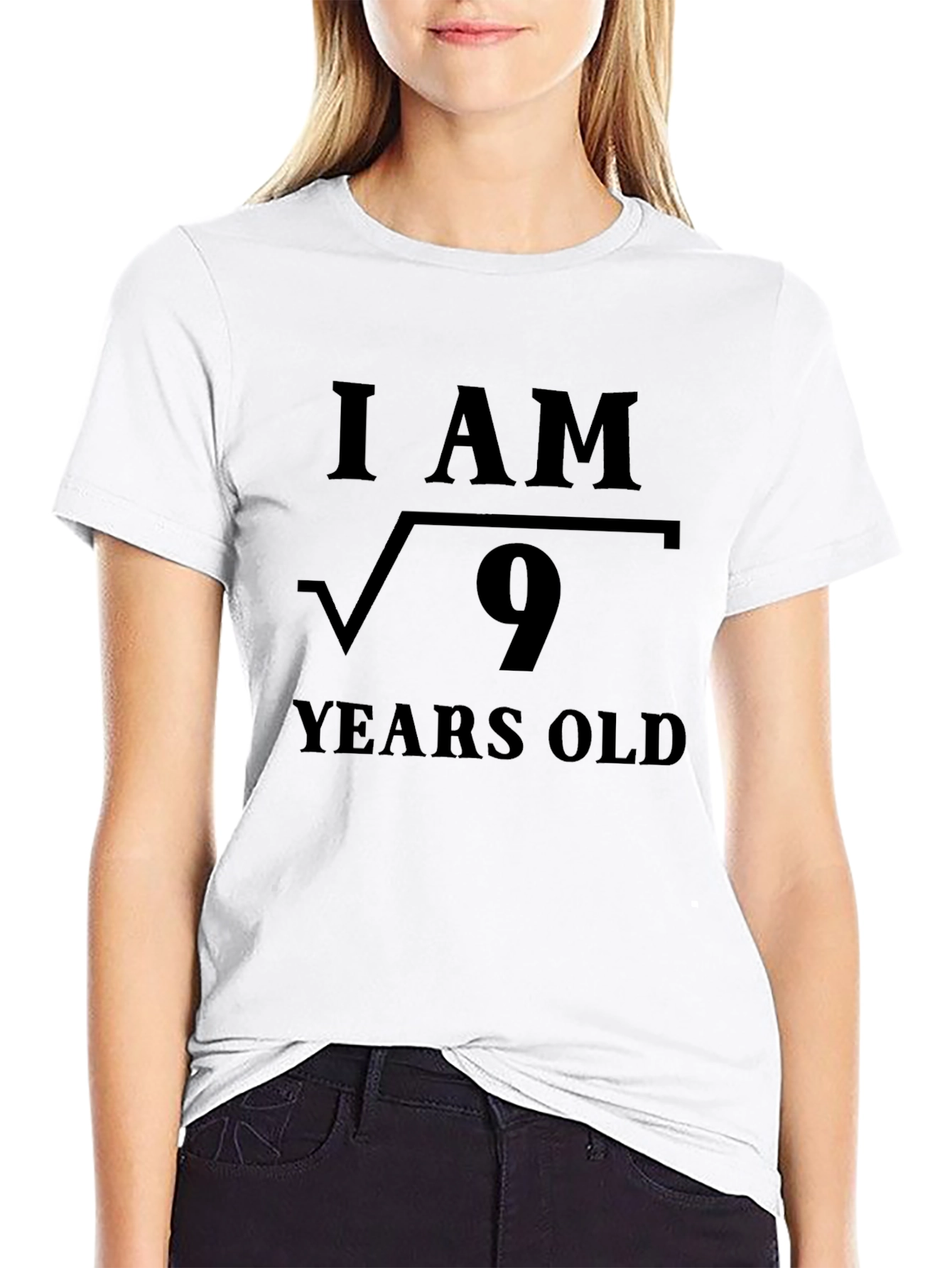 Black I am Square Root of 9 Years Old T-Shirt view 9
