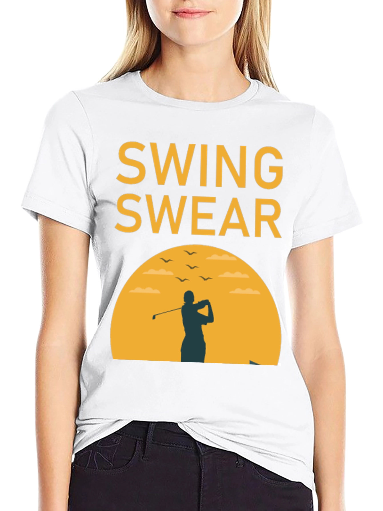 Black Swing Swear Golf T-Shirt view 9