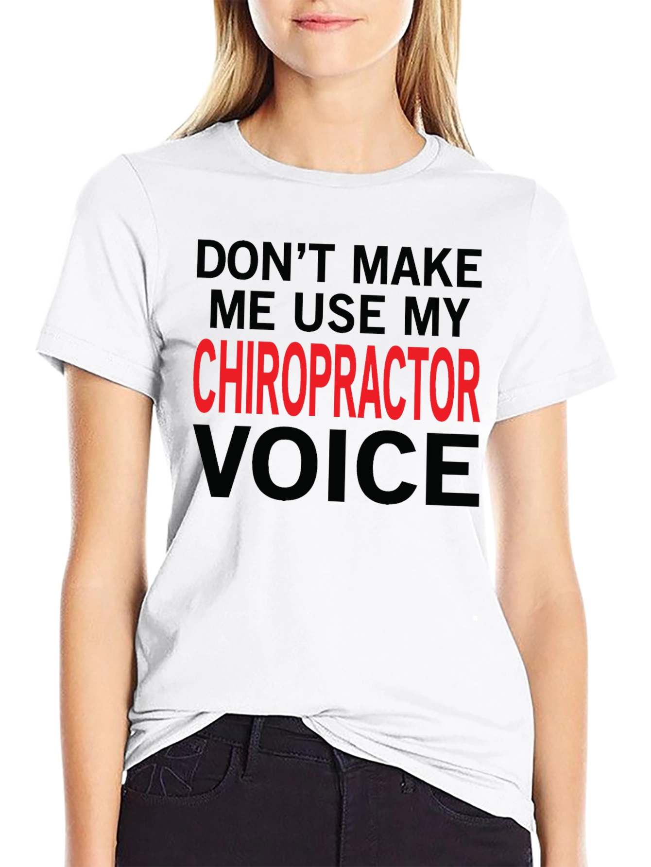 Black Chiropractor Voice T-Shirt: Funny Warning Tee view 9