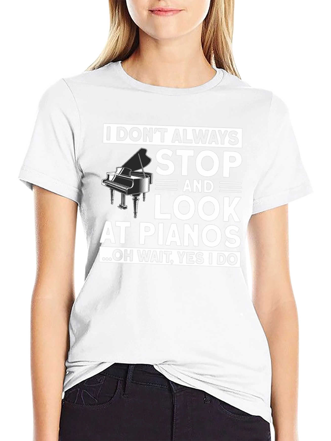 Black Funny Piano Lover T-Shirt view 9