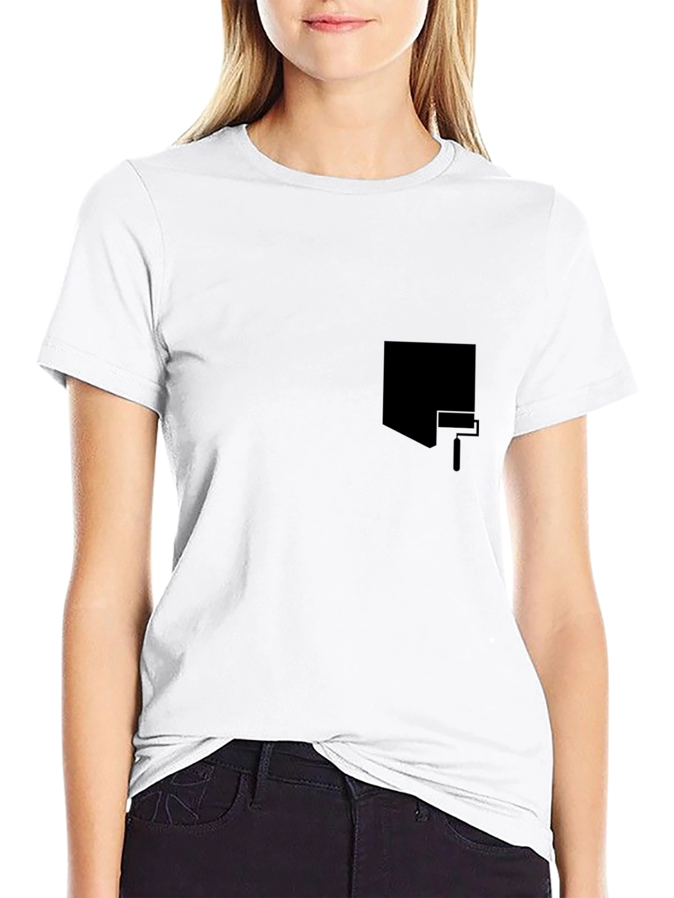 Black Men's Black Graphic Tee - Painter Pocket Design view 9