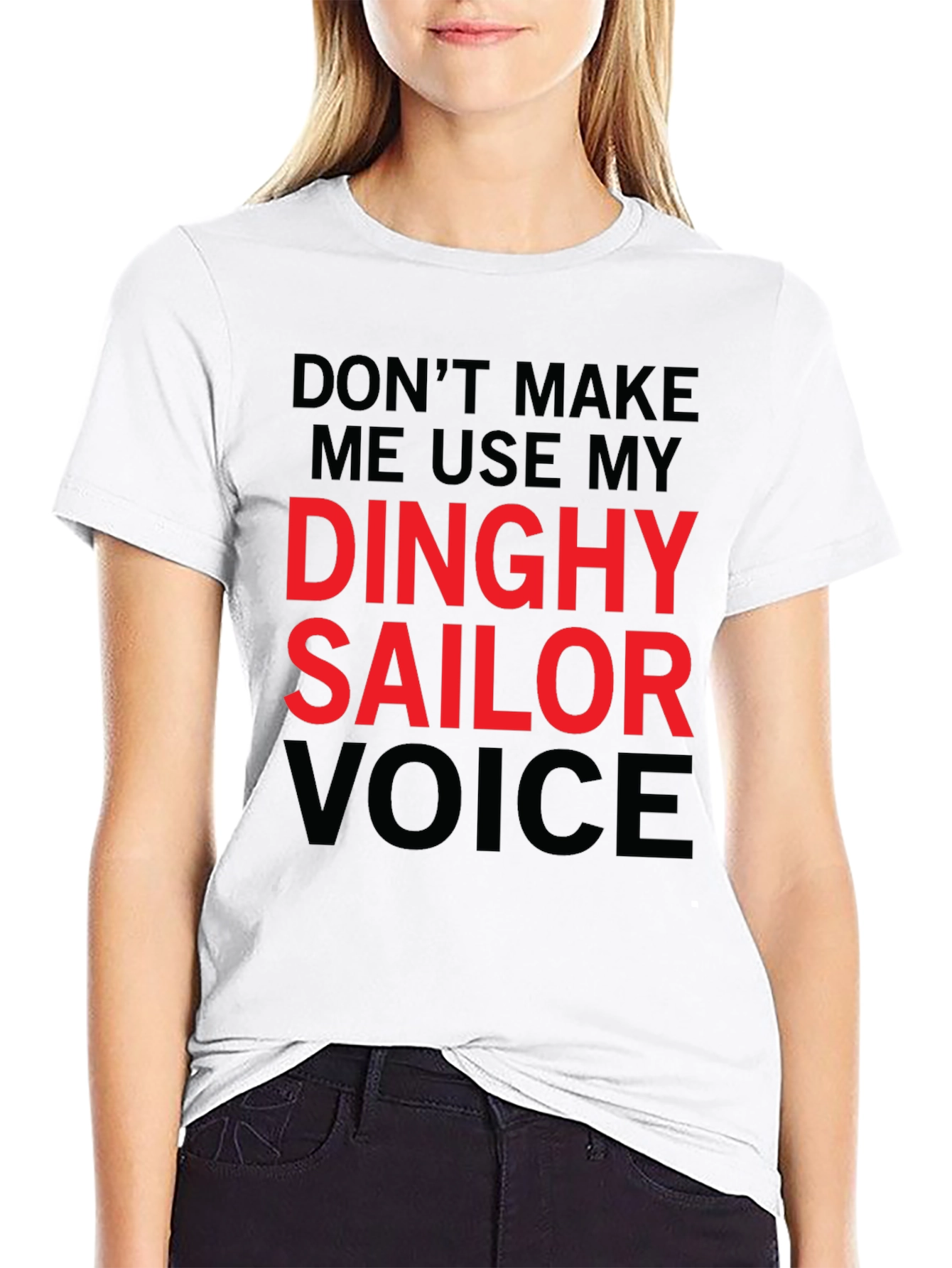 Black Dinghy Sailor Voice T-Shirt - Funny Novelty Tee view 9