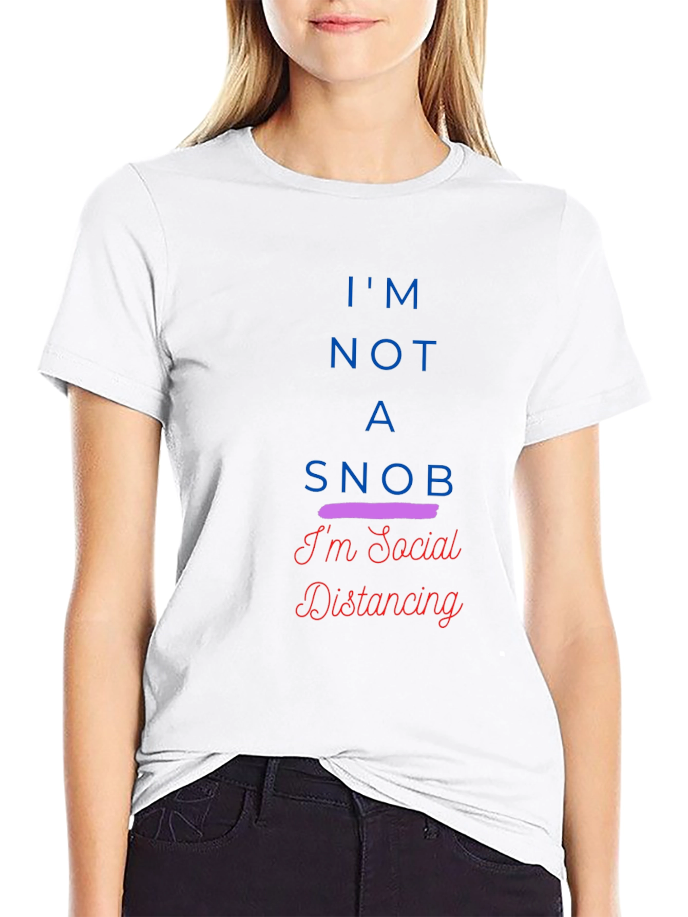 Black Social Distancing Tee - I'm Not A Snob - Black T-Shirt view 9