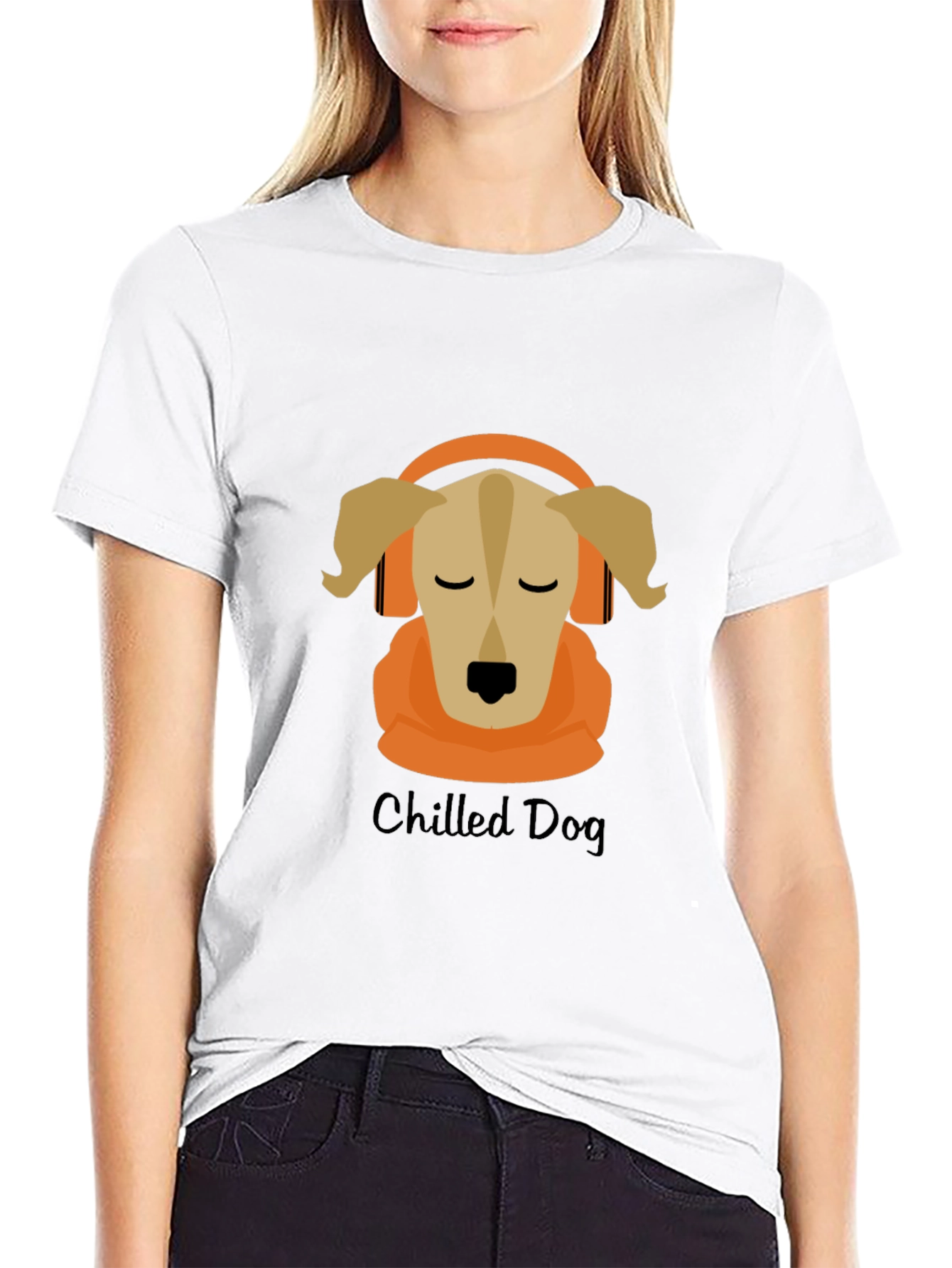 Black Chilled Dog Graphic Tee - Cool Canine Design view 9