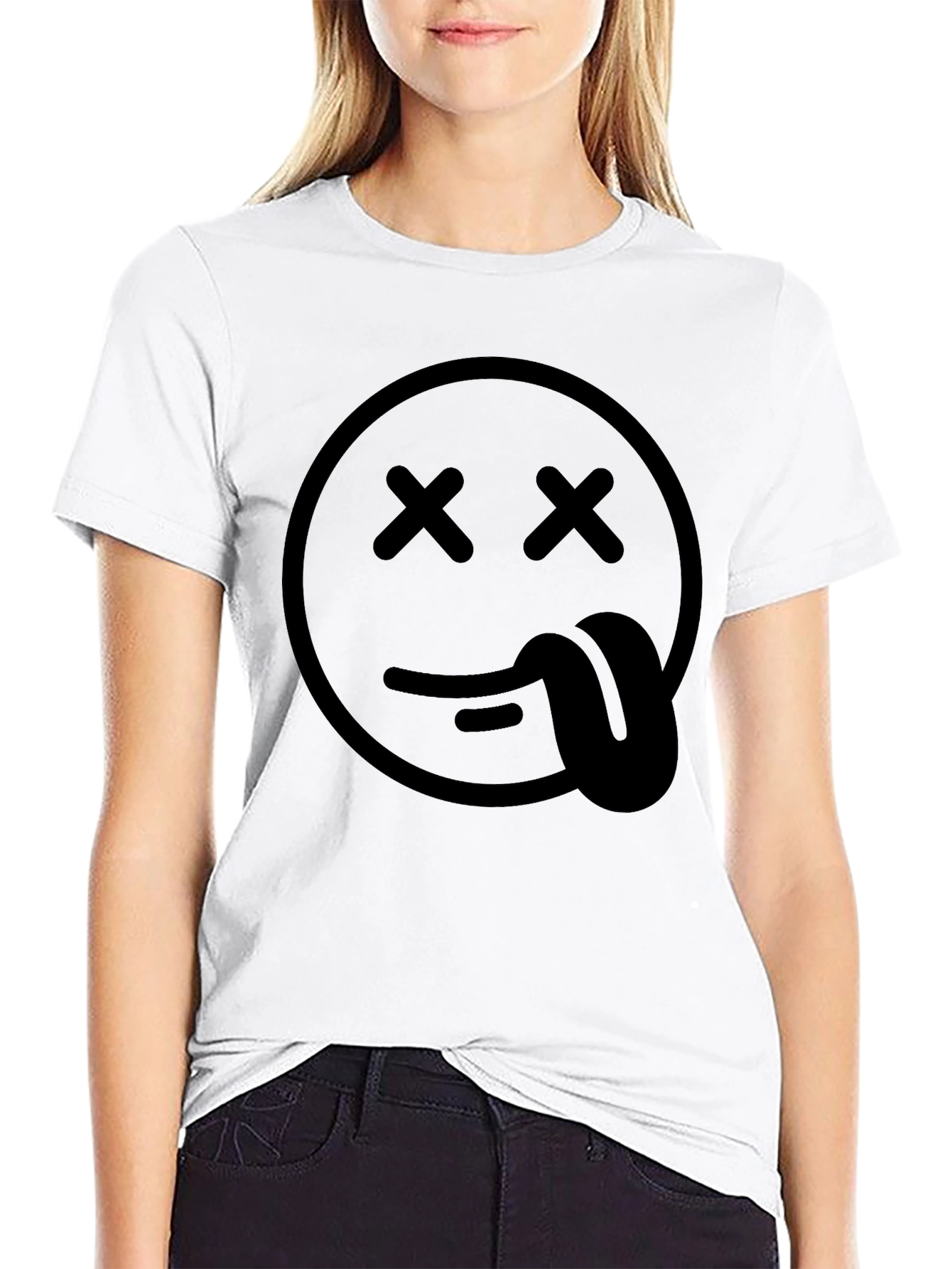 Black Dead Emoji Graphic T-Shirt - Unisex Casual Tee view 9