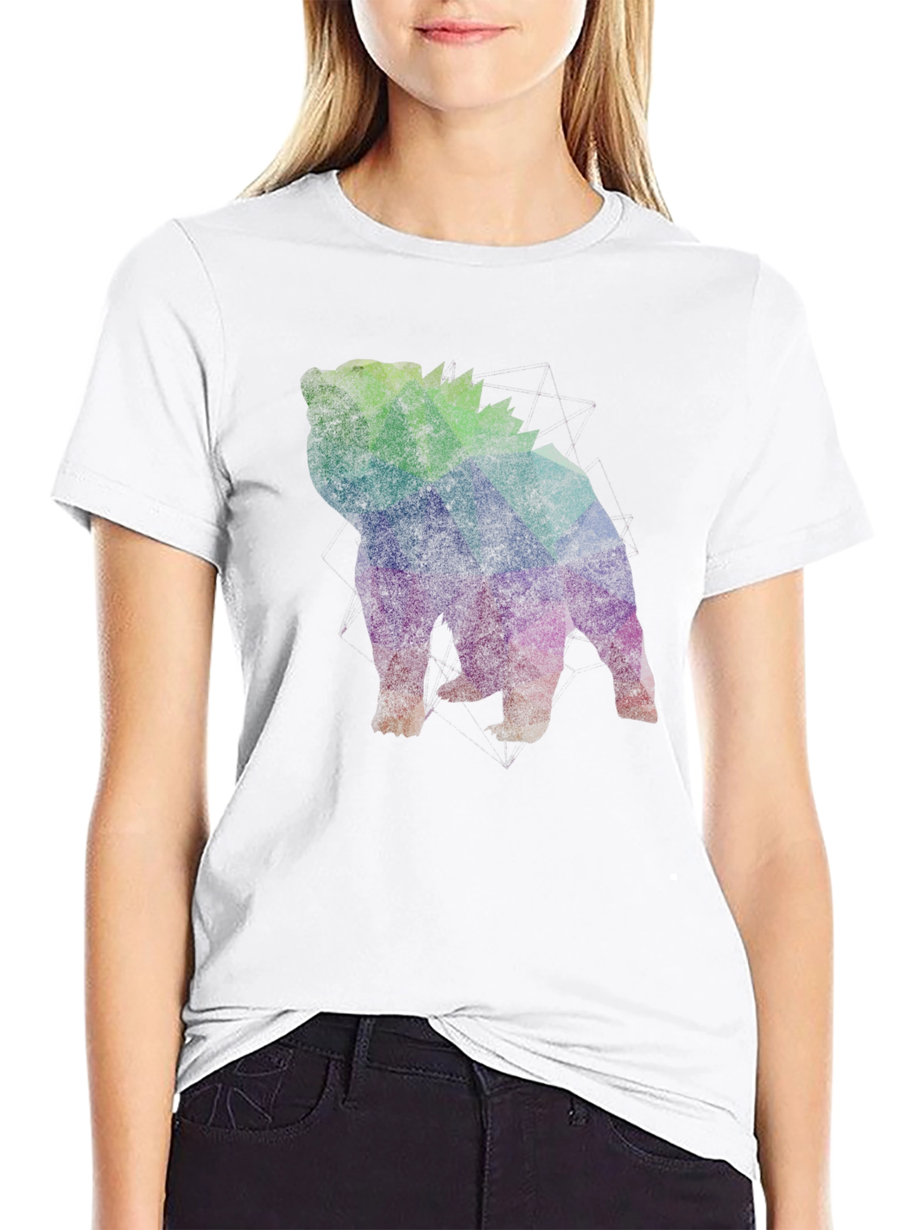 Black Geometric Bulldog Graphic T-Shirt view 9