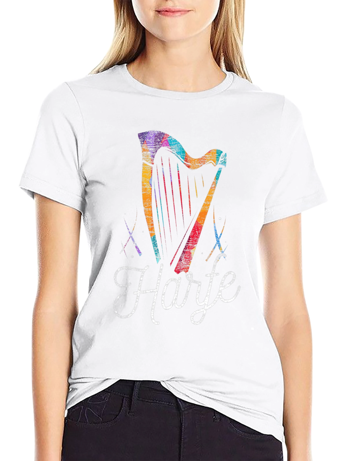 Black Harte Harp T-Shirt - Unique Design view 9