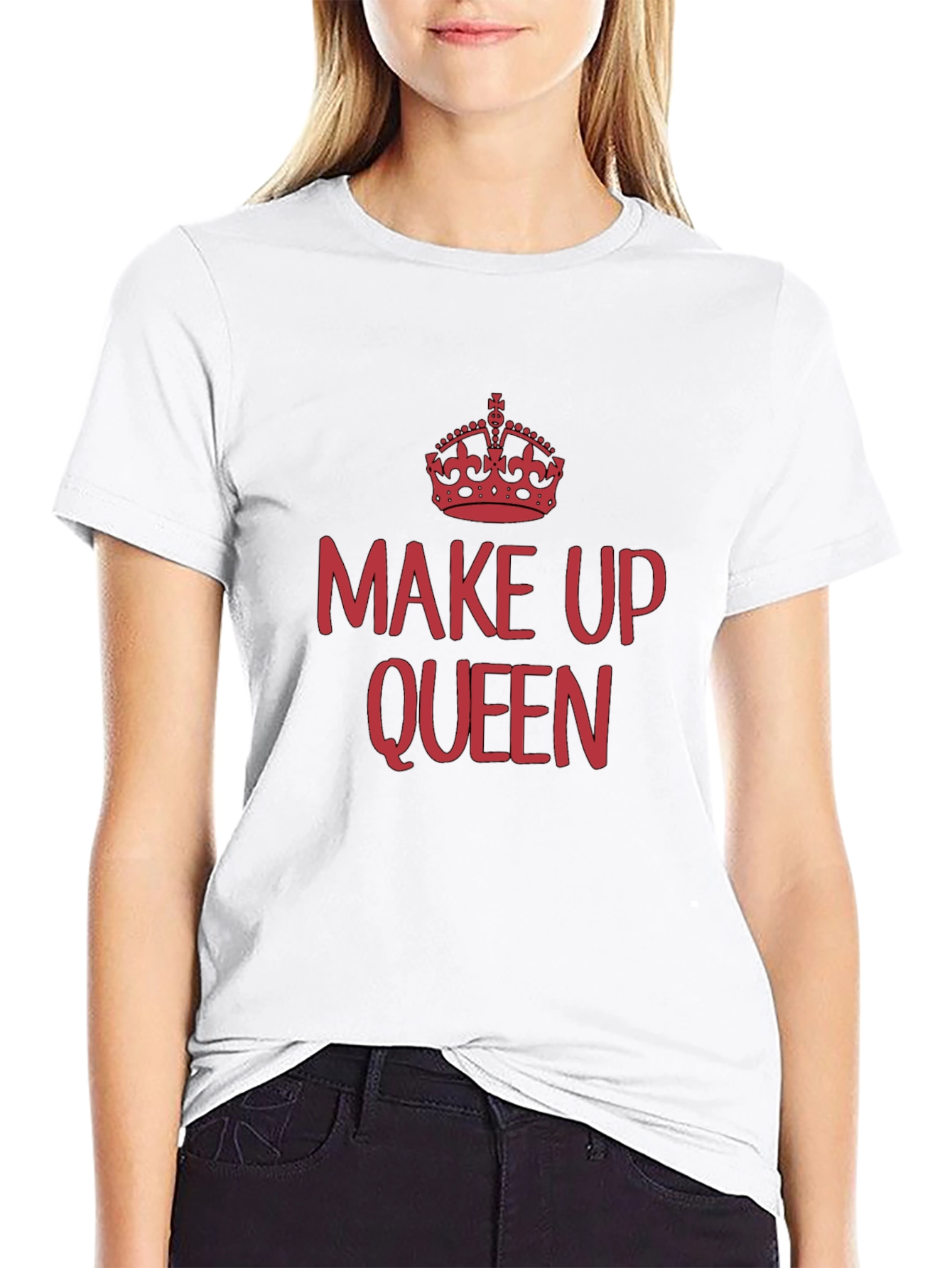 Black Make Up Queen Tee - Black Cotton T-Shirt view 9