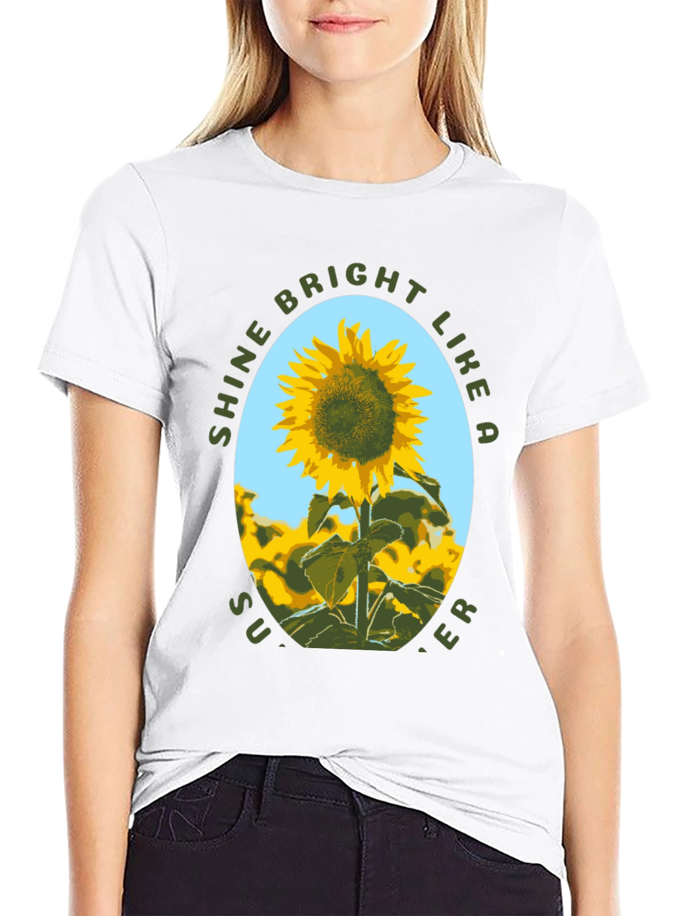 Black Sunflower Shine Bright Graphic T-Shirt view 9
