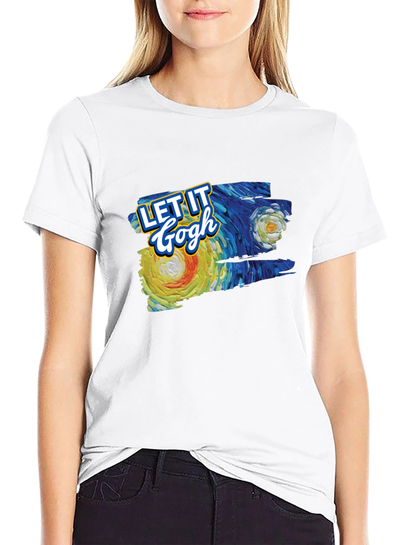 Black Let It Gogh T-Shirt - Artistic Tee view 9