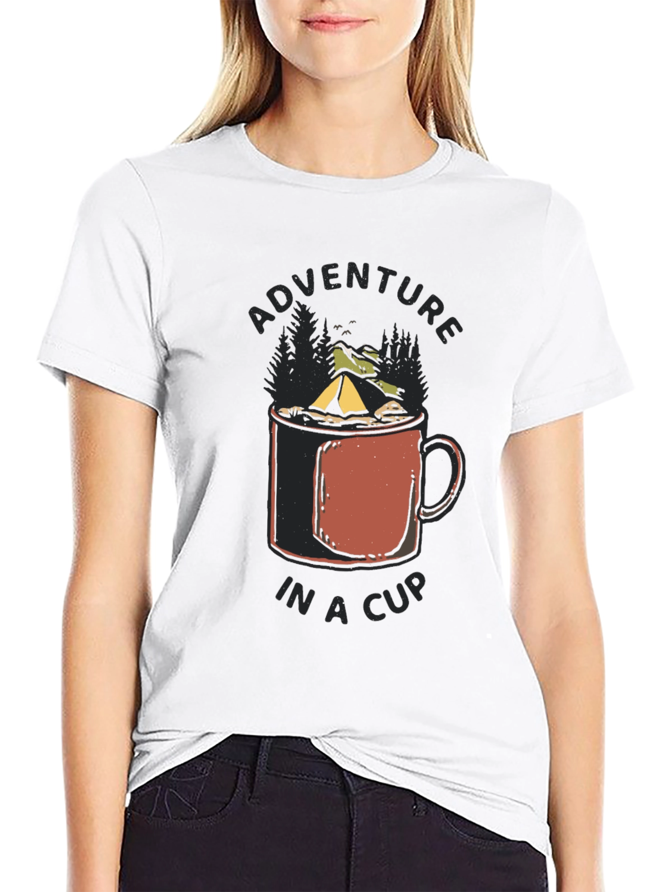 Black Adventure in a Cup Black Tee view 9