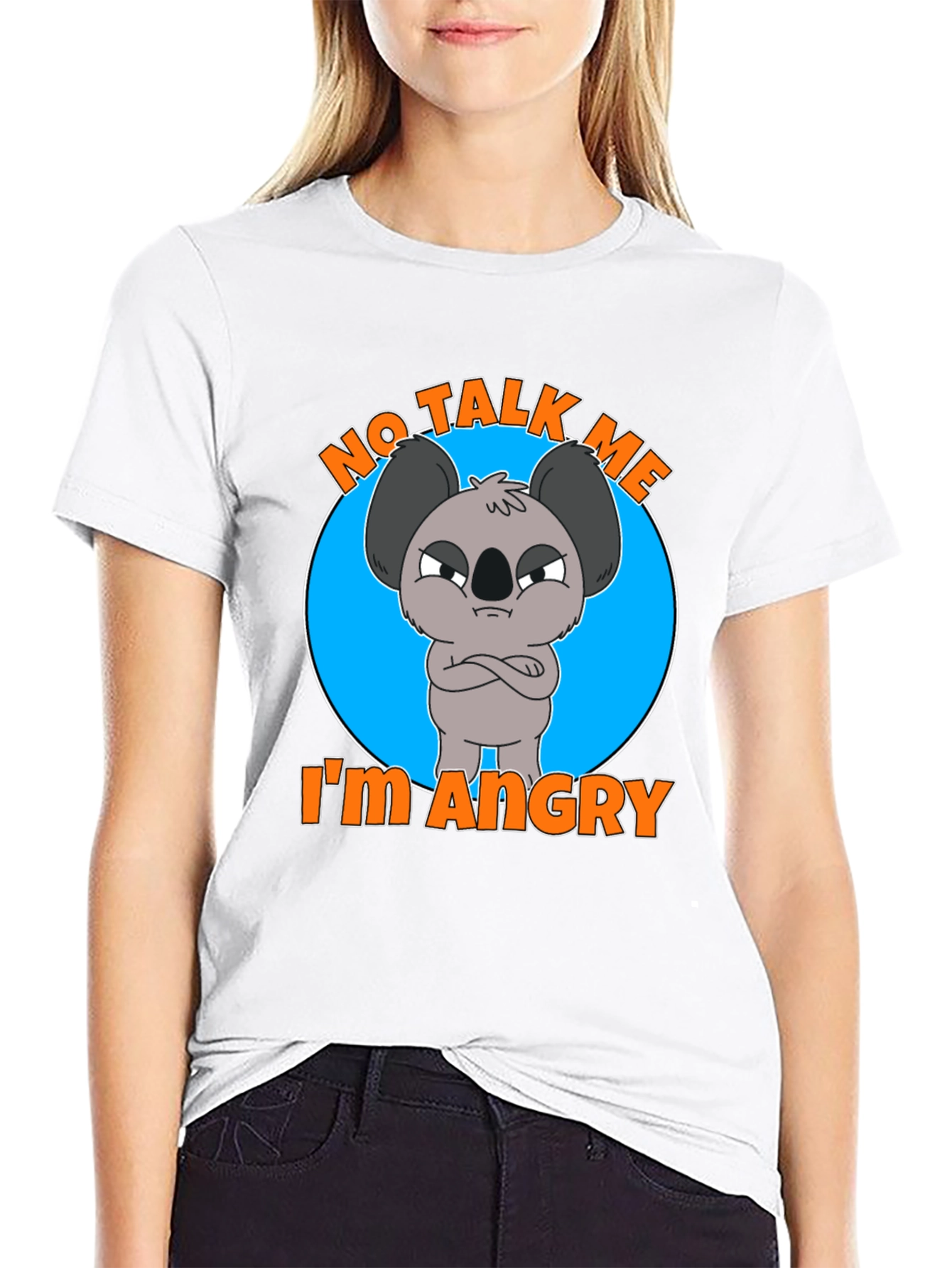 Black No Talk Me I'm Angry Koala T-Shirt view 9