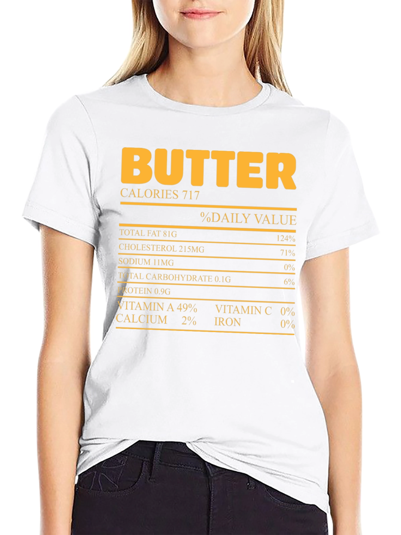 Black Funny Butter Nutrition Facts T-Shirt view 9