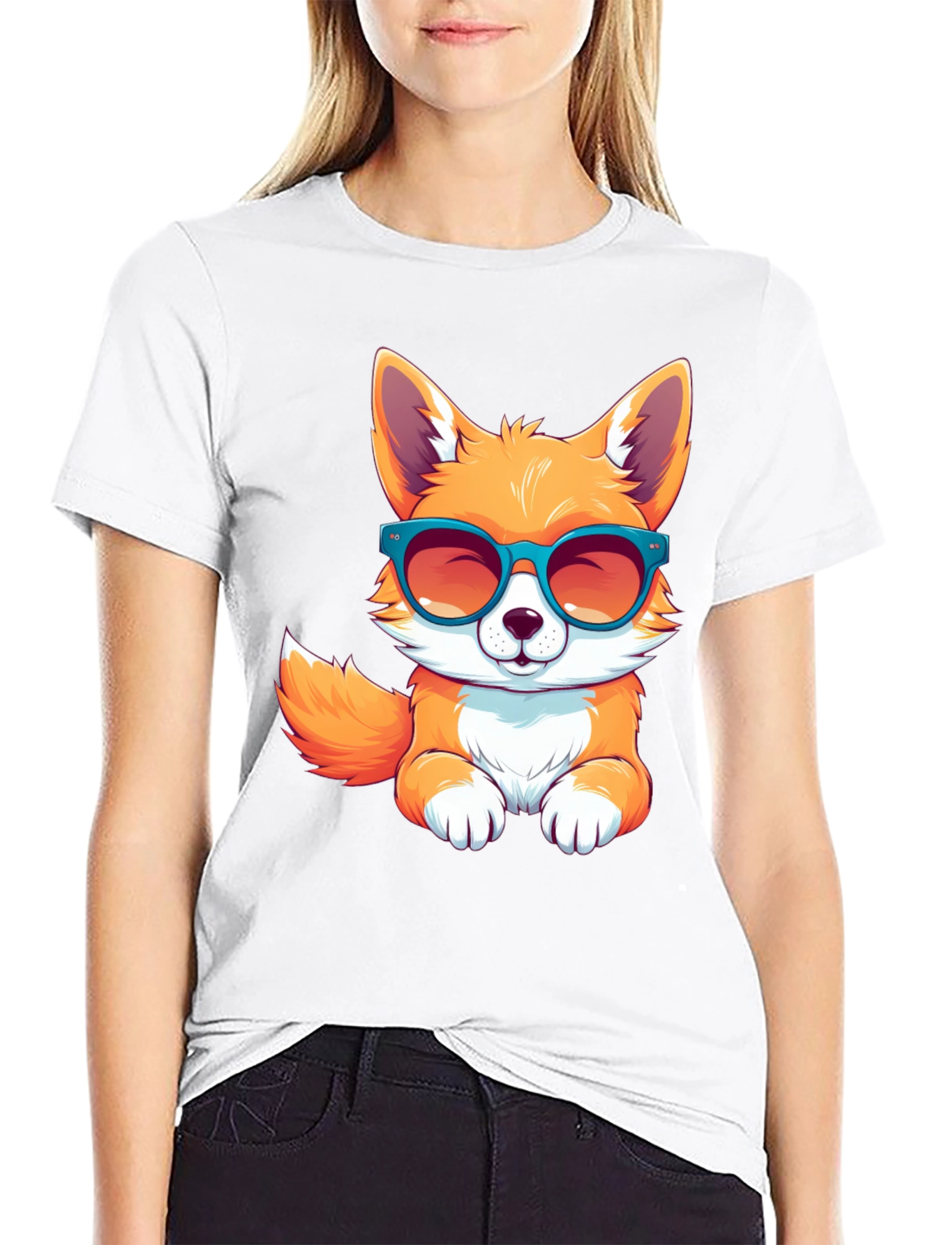 Black Cool Fox T-Shirt view 9